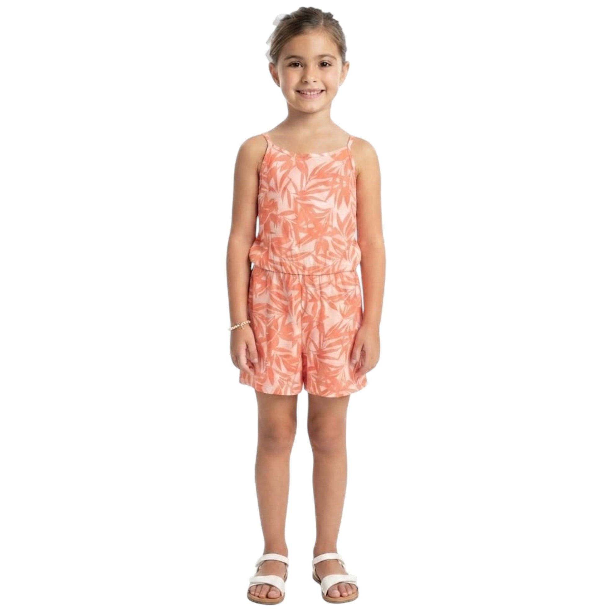 Kids Girl's Printed Jumpsuit,Orange