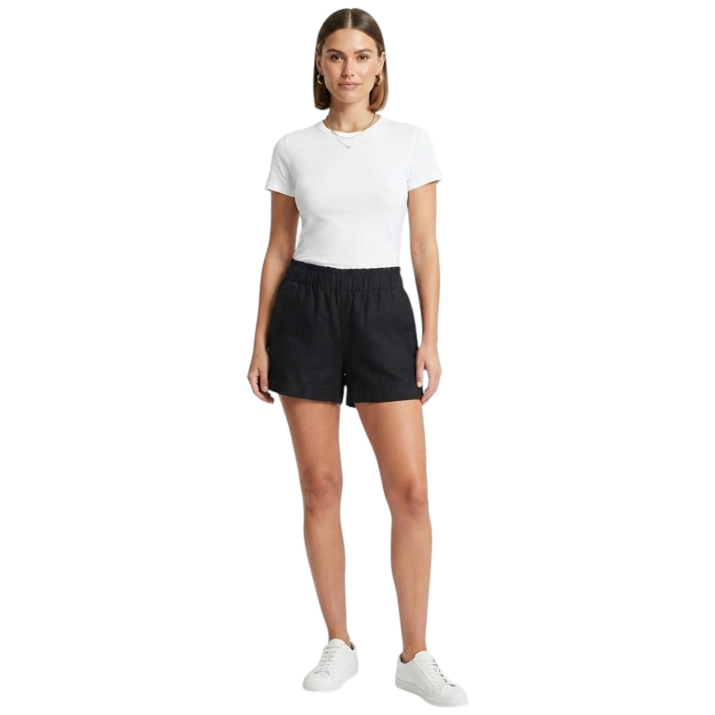 Women's Plain Solid Short,Black