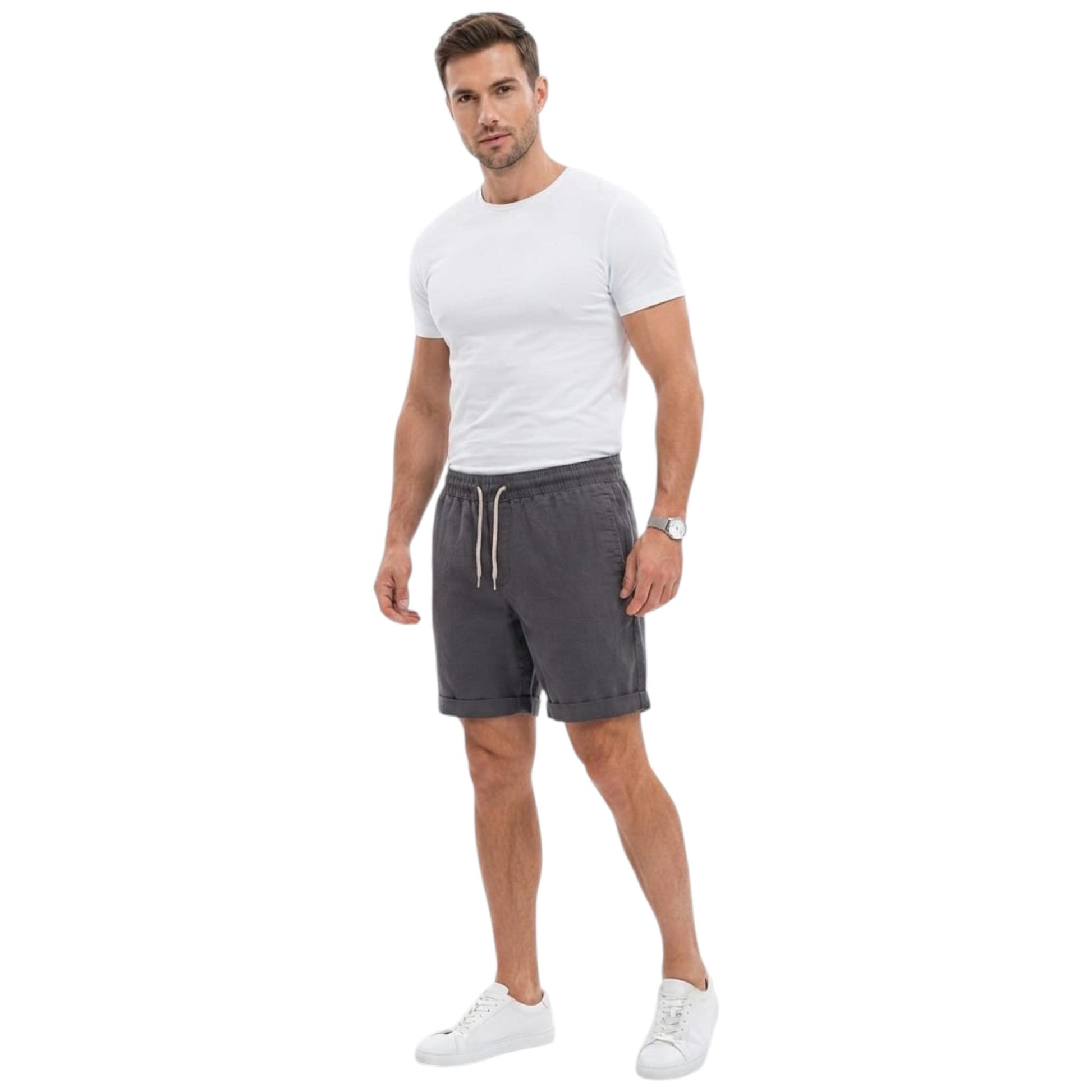 Men's Plain Solid Short,Dark Grey