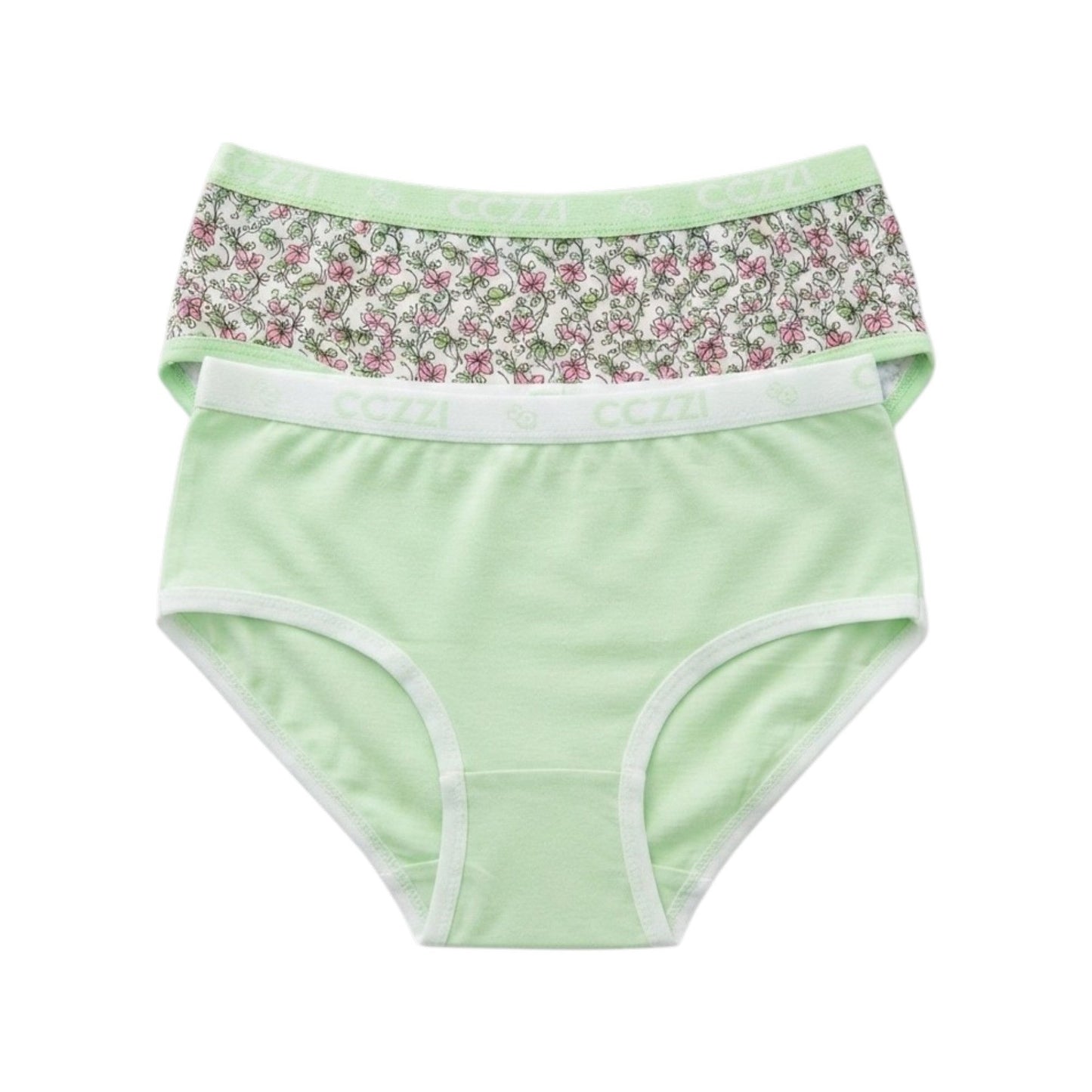 Kids Girl's Floral Printed Slip Set 2Pieces,Light Green