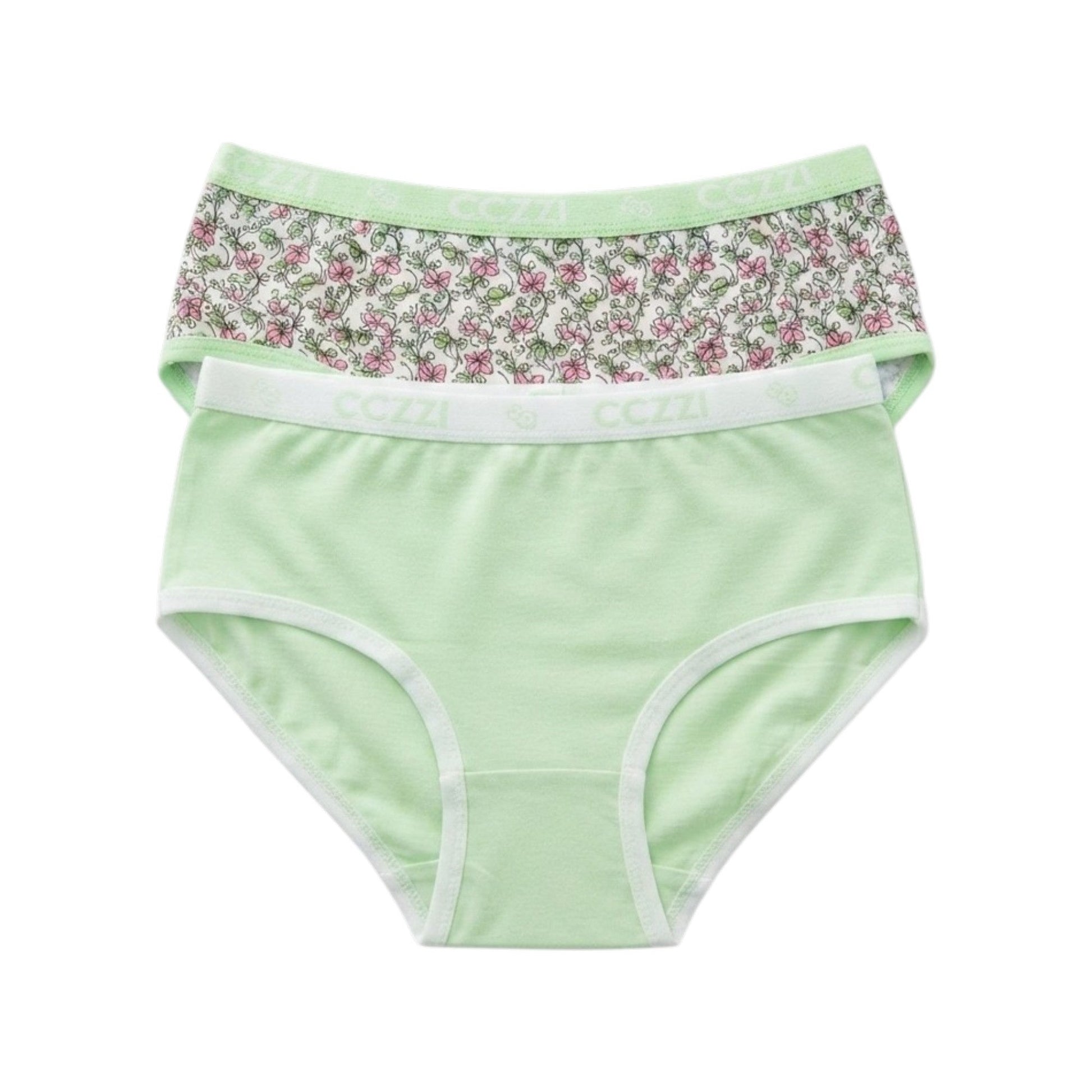 Kids Girl's Floral Printed Slip Set 2Pieces,Light Green