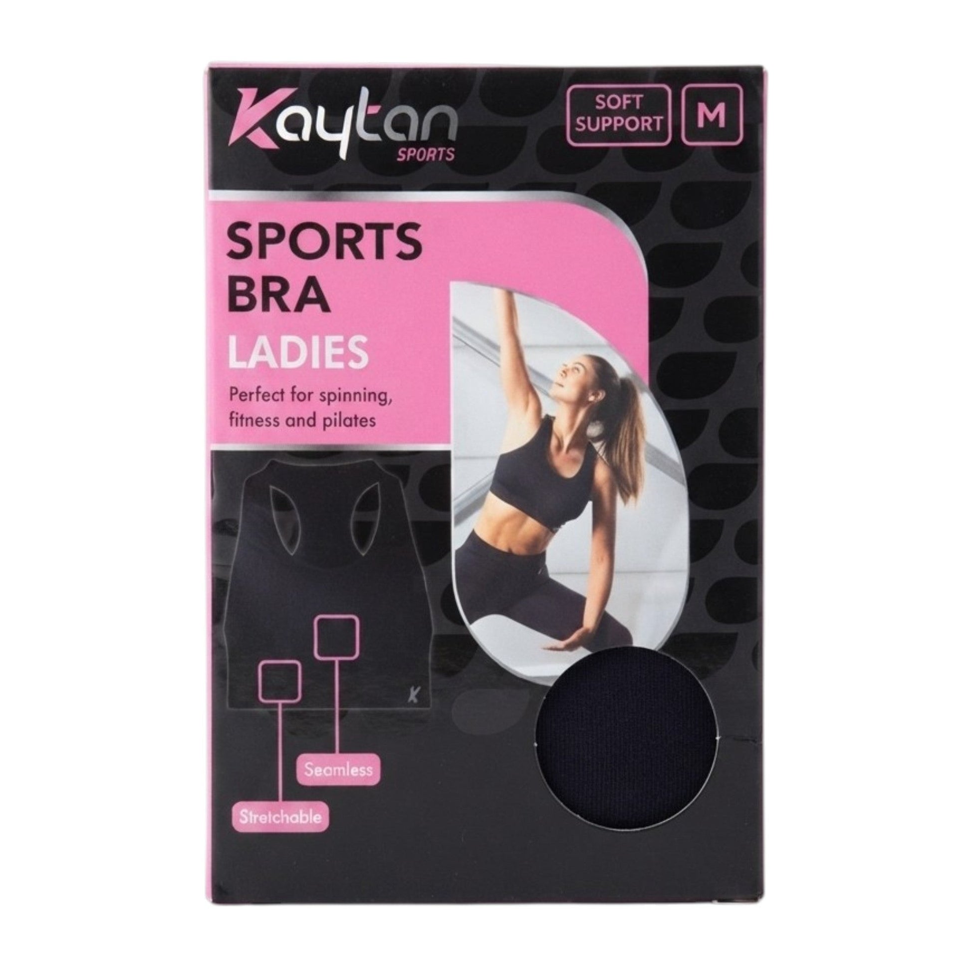 Women's Plain Solid Sport Bra,Black
