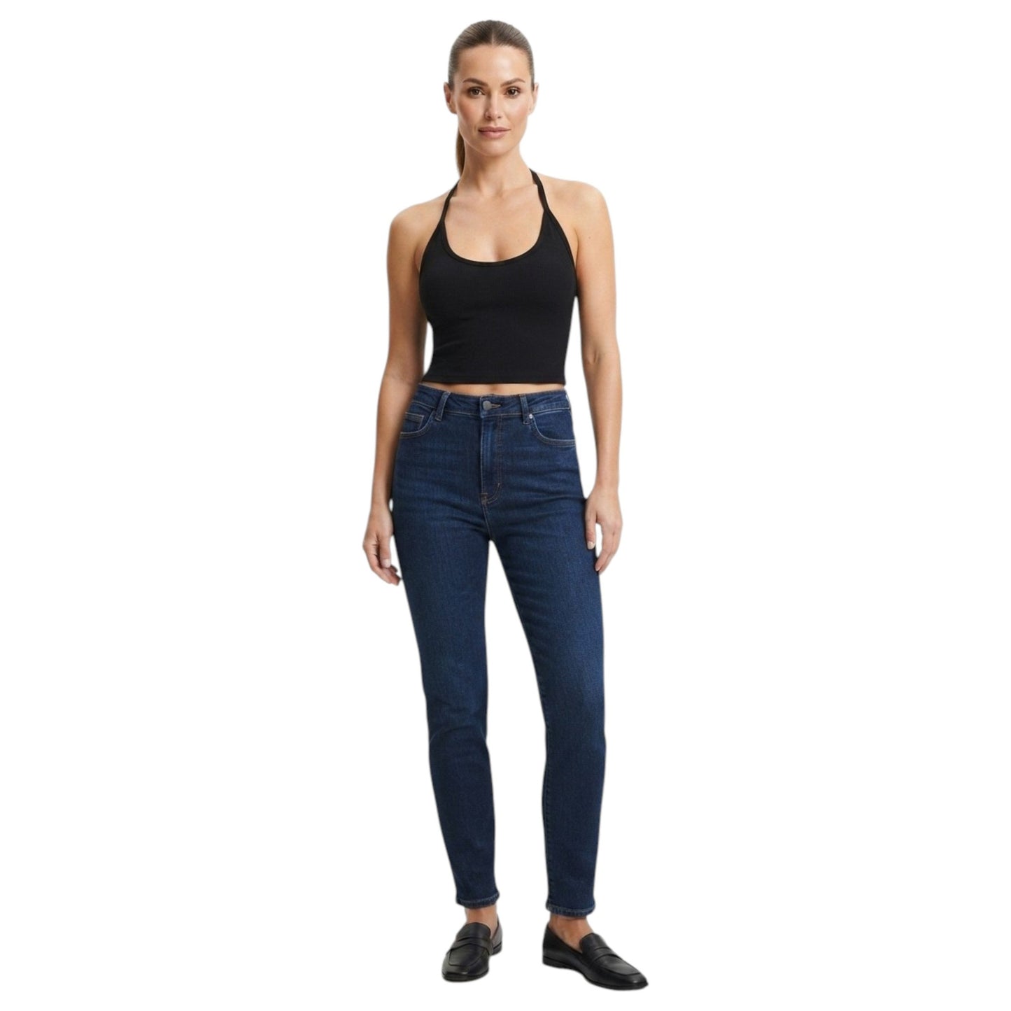 Women's Plain Crop Top,Black