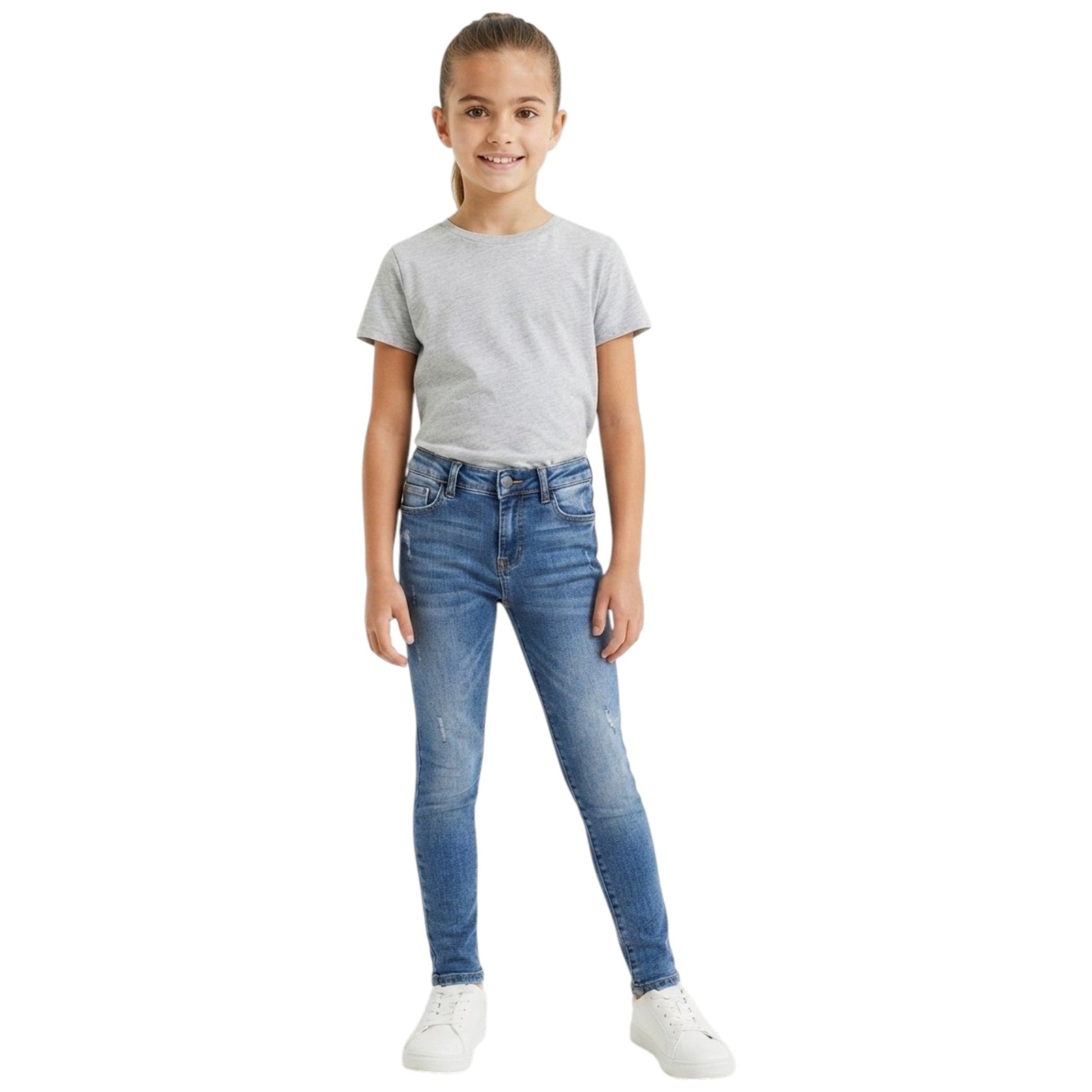 Kids Girl's Plain Jeans,Blue