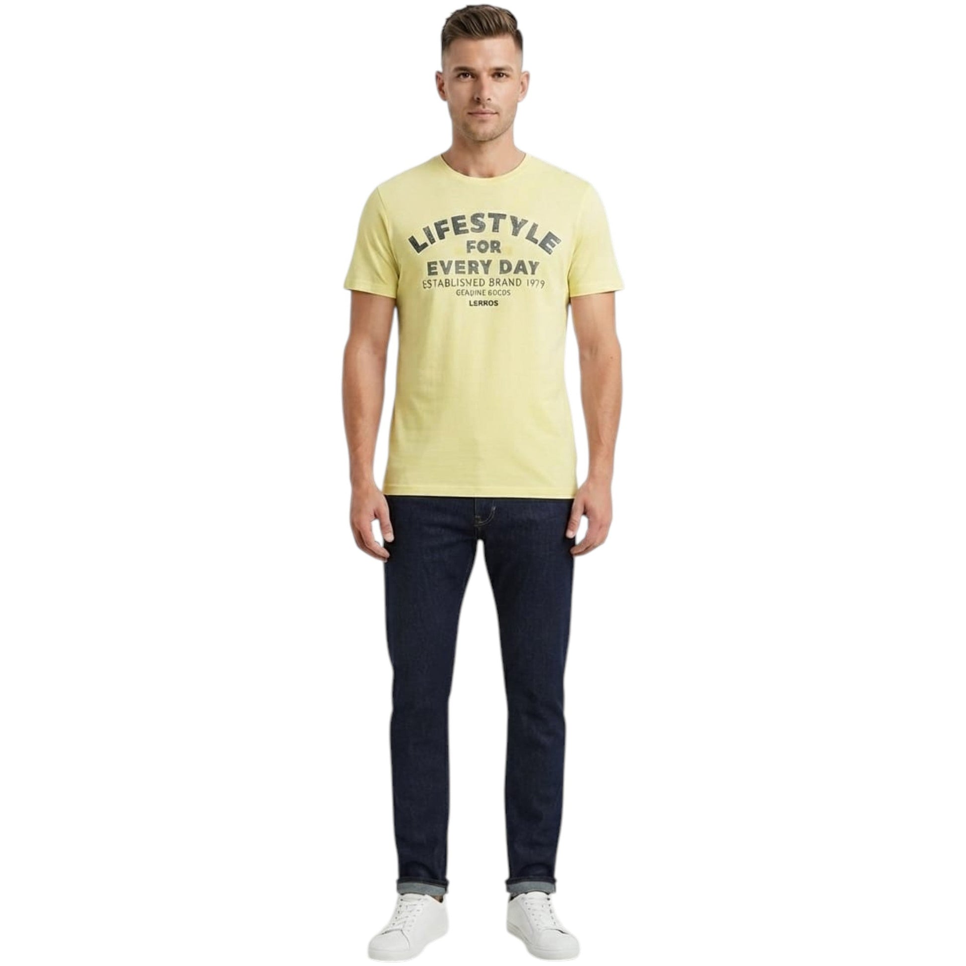 Men's Printed Top,Yellow Green