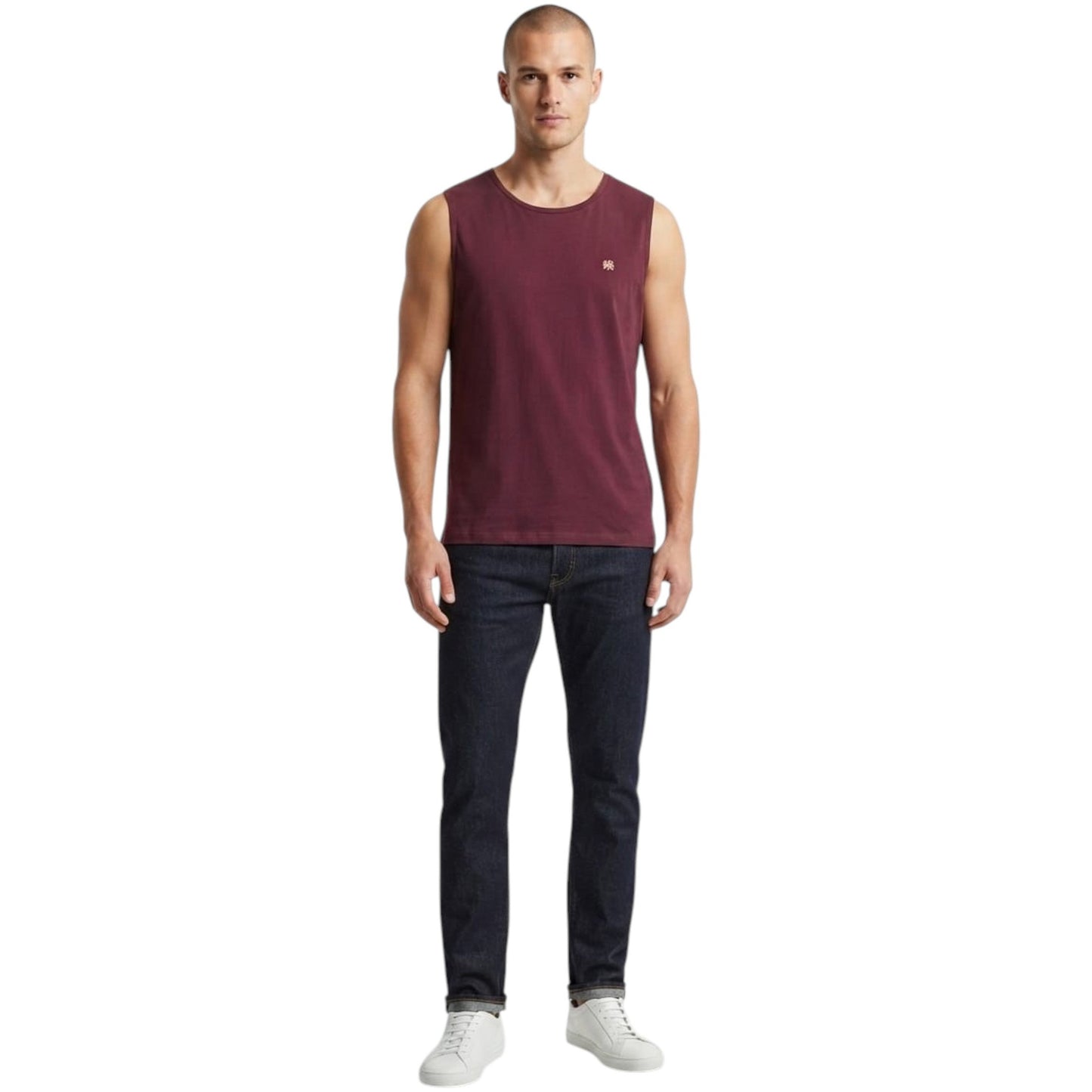 Men's Plain Solid Top,Burgandy