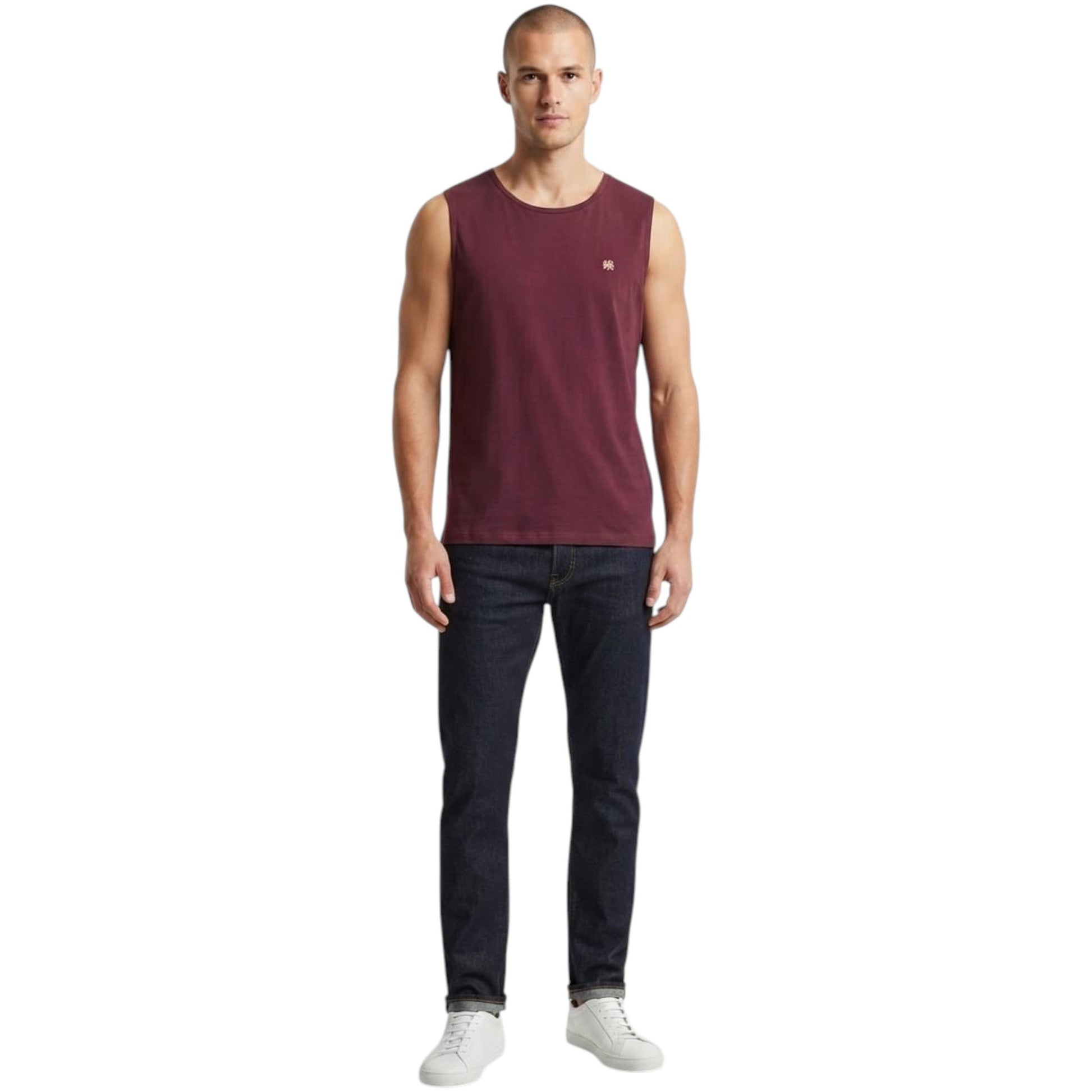 Men's Plain Solid Top,Burgandy