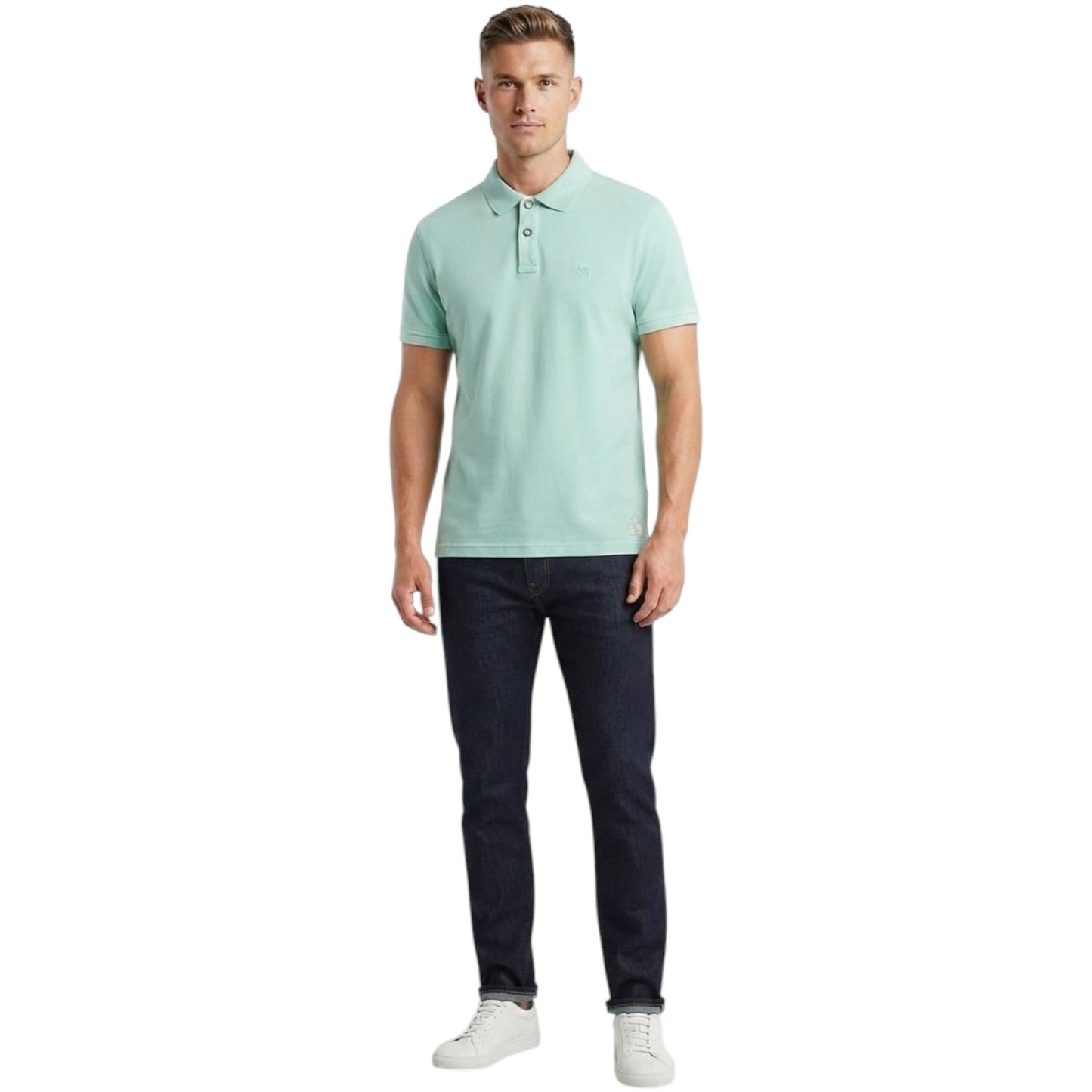 Men's Plain Solid Top,Light Turquoise