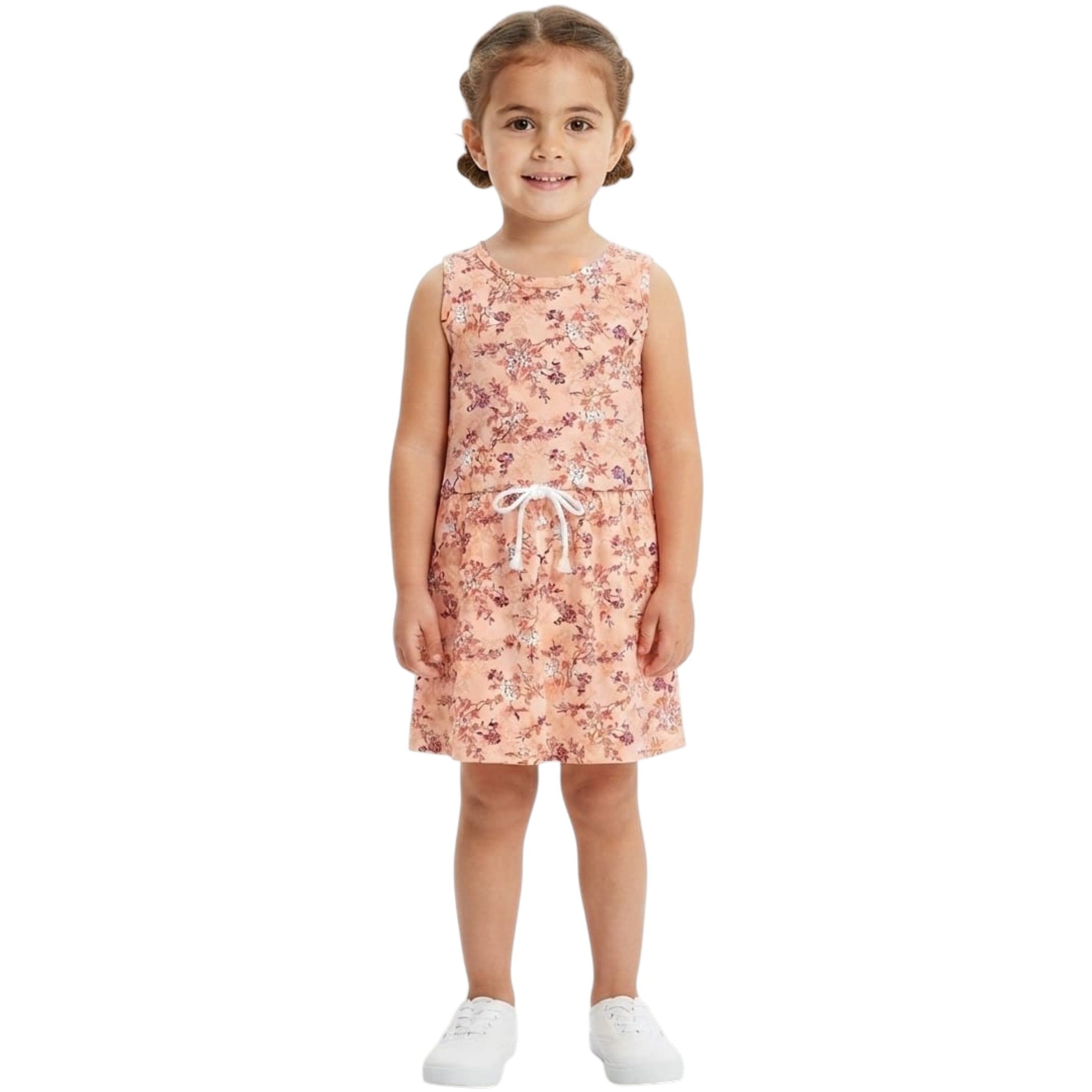 Kids Girl's Floral Printed Dress,Coral