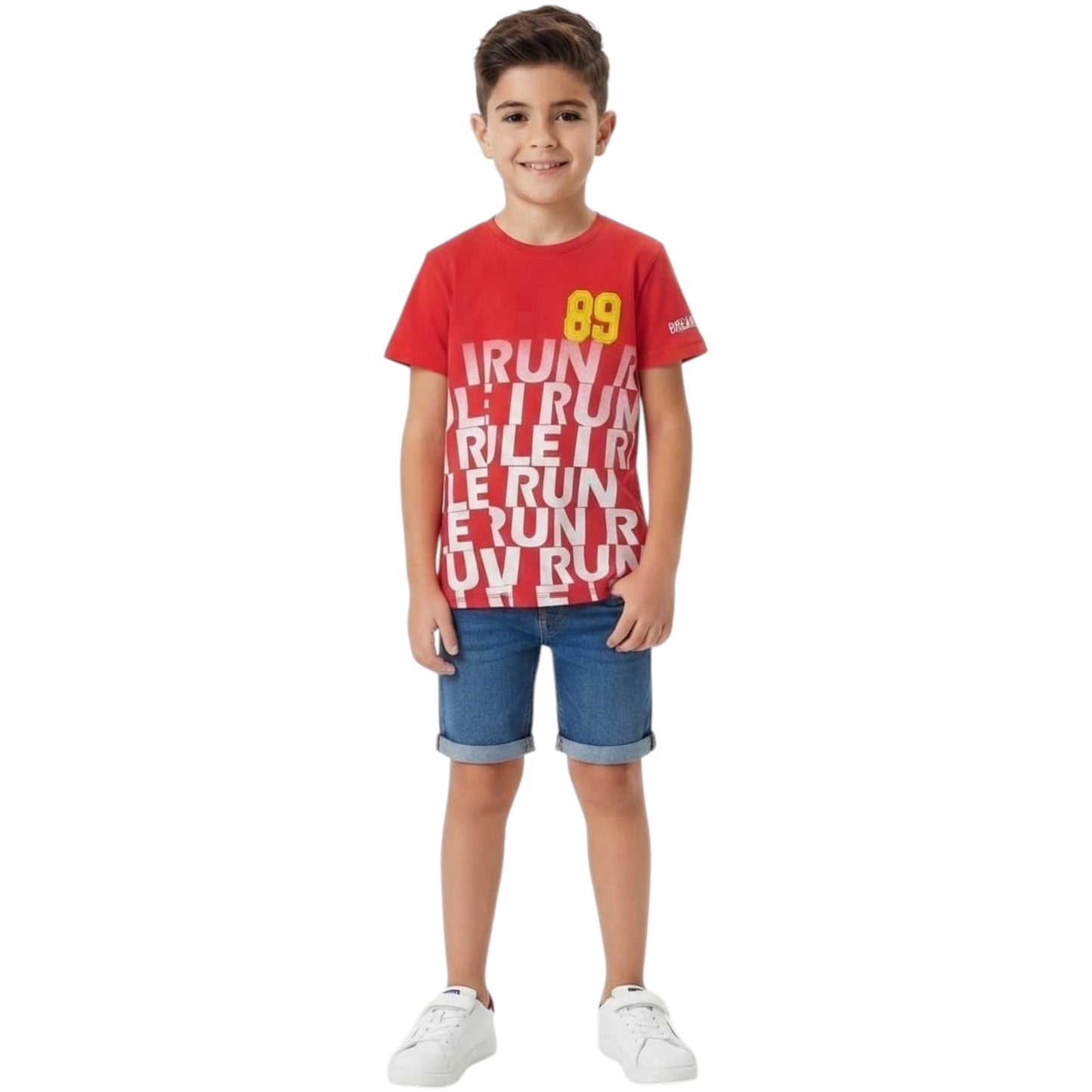 Kids Boy's Printed Top,Red