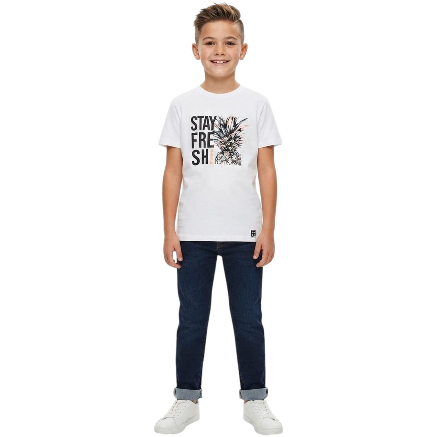 Kids Boy's Printed Top,White