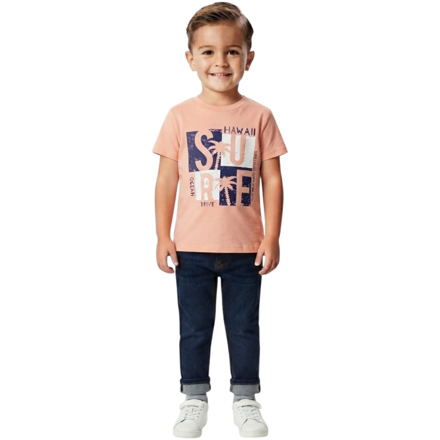 Kids Boy's Printed Top,Coral