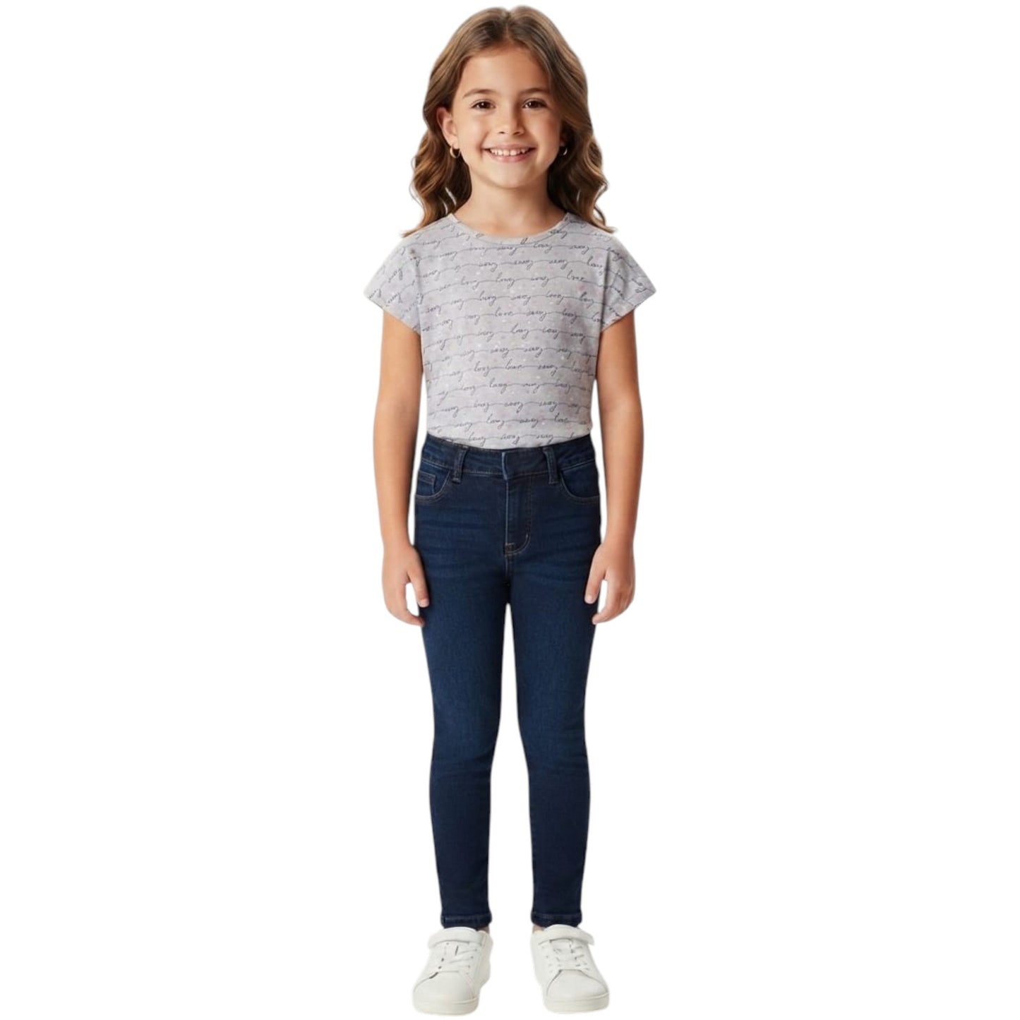 Kids Girl's Printed Top,Grey