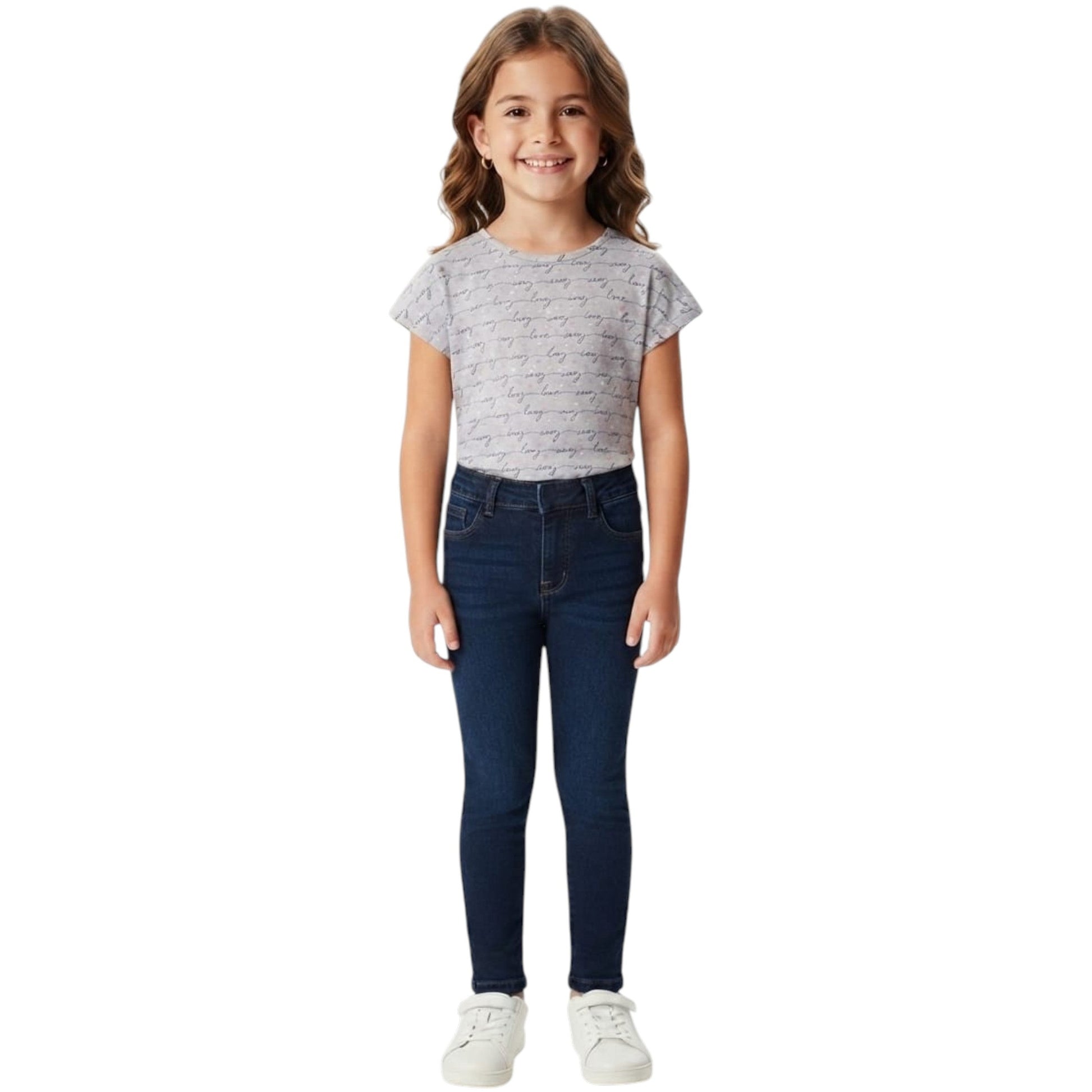 Kids Girl's Printed Top,Grey