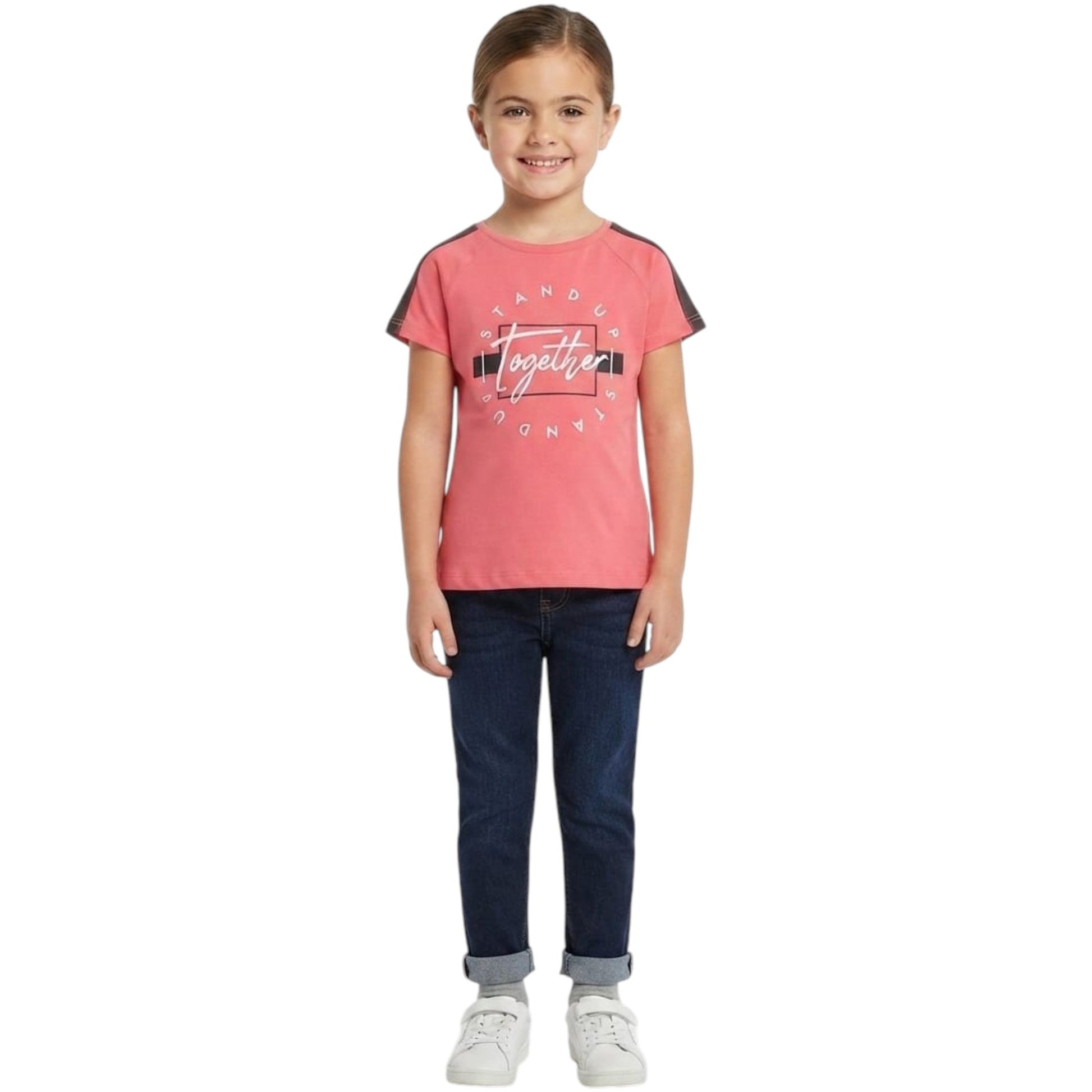 Kids Girl's Printed Top,Dark Coral