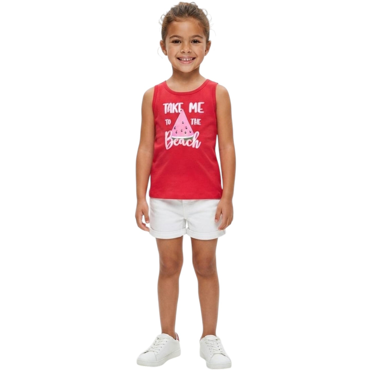 Kids Girl's Printed Top,Red