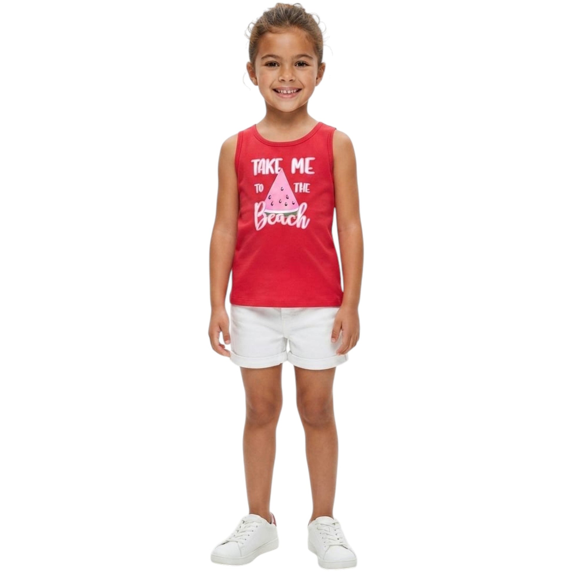 Kids Girl's Printed Top,Red