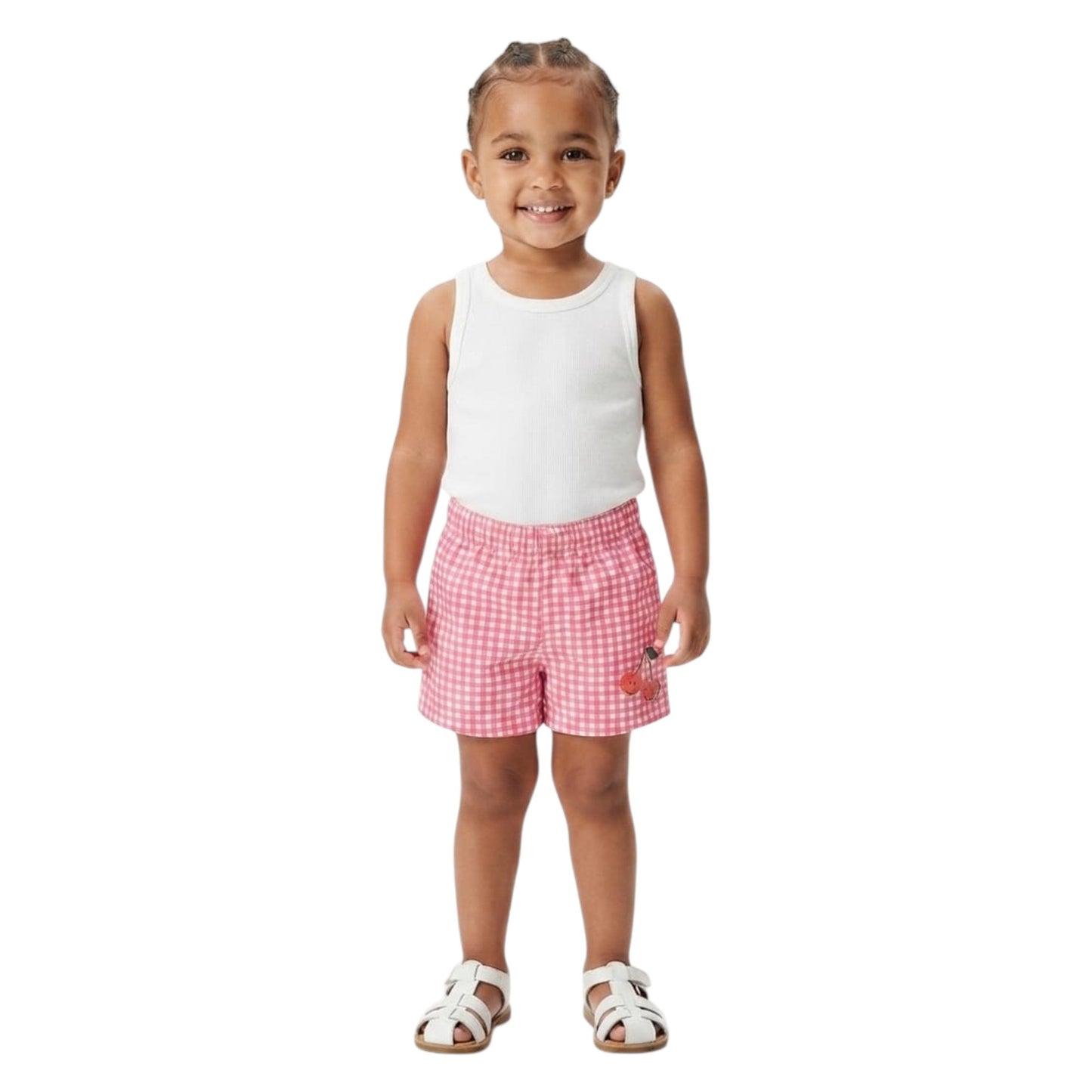 Kids Girl's Plaid Short,Red