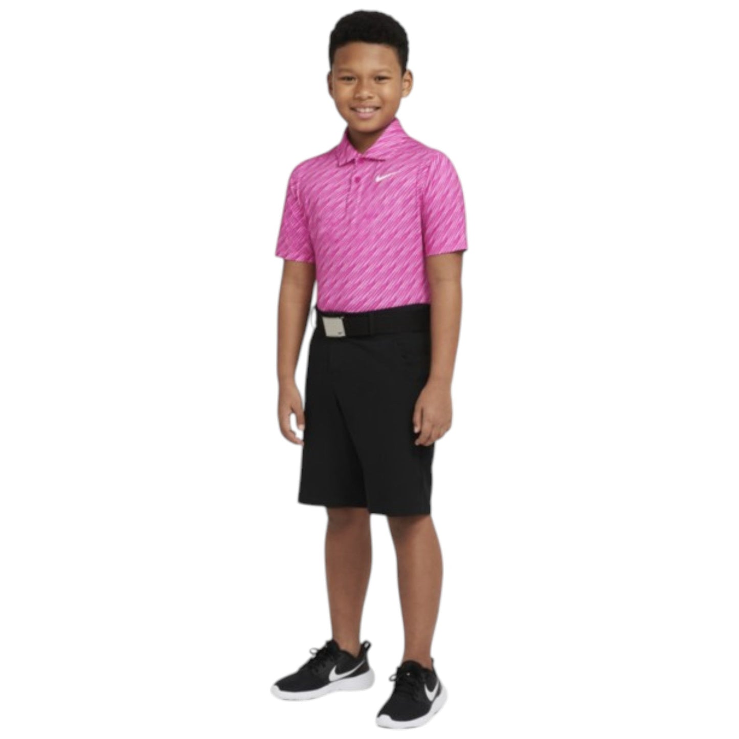 Kids Boy's Striped Sport Top,Hot Pink/White