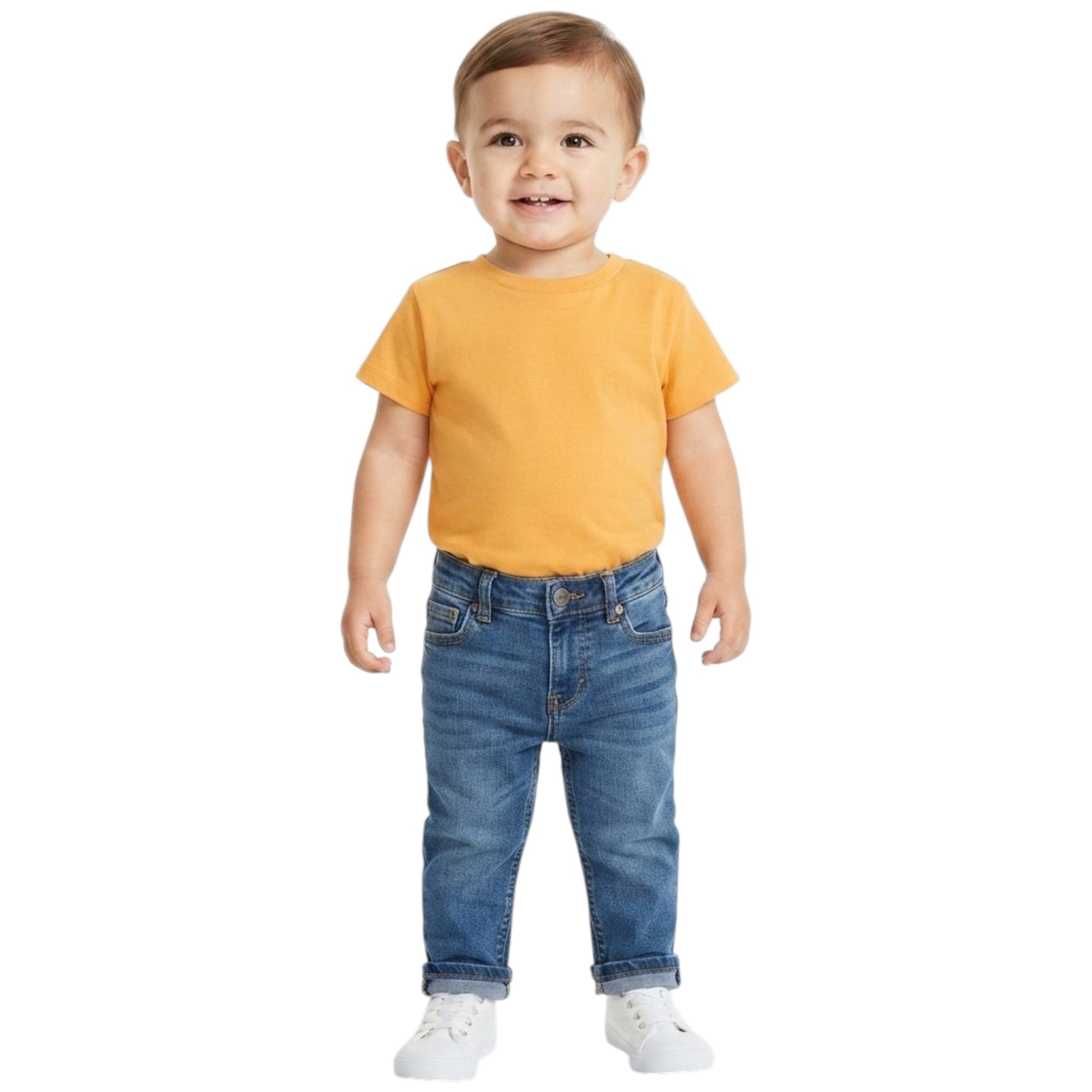 Kids Boy's Plain Solid Top,Orange