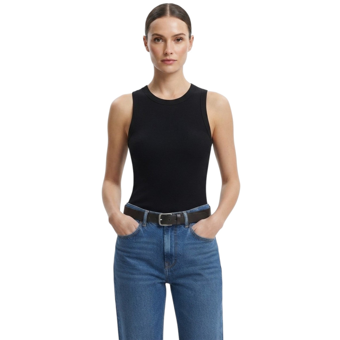 Women's Plain Solid Top,Black