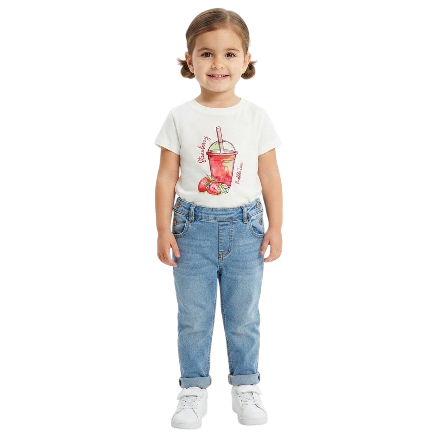Kids Girl's Printed Top,White