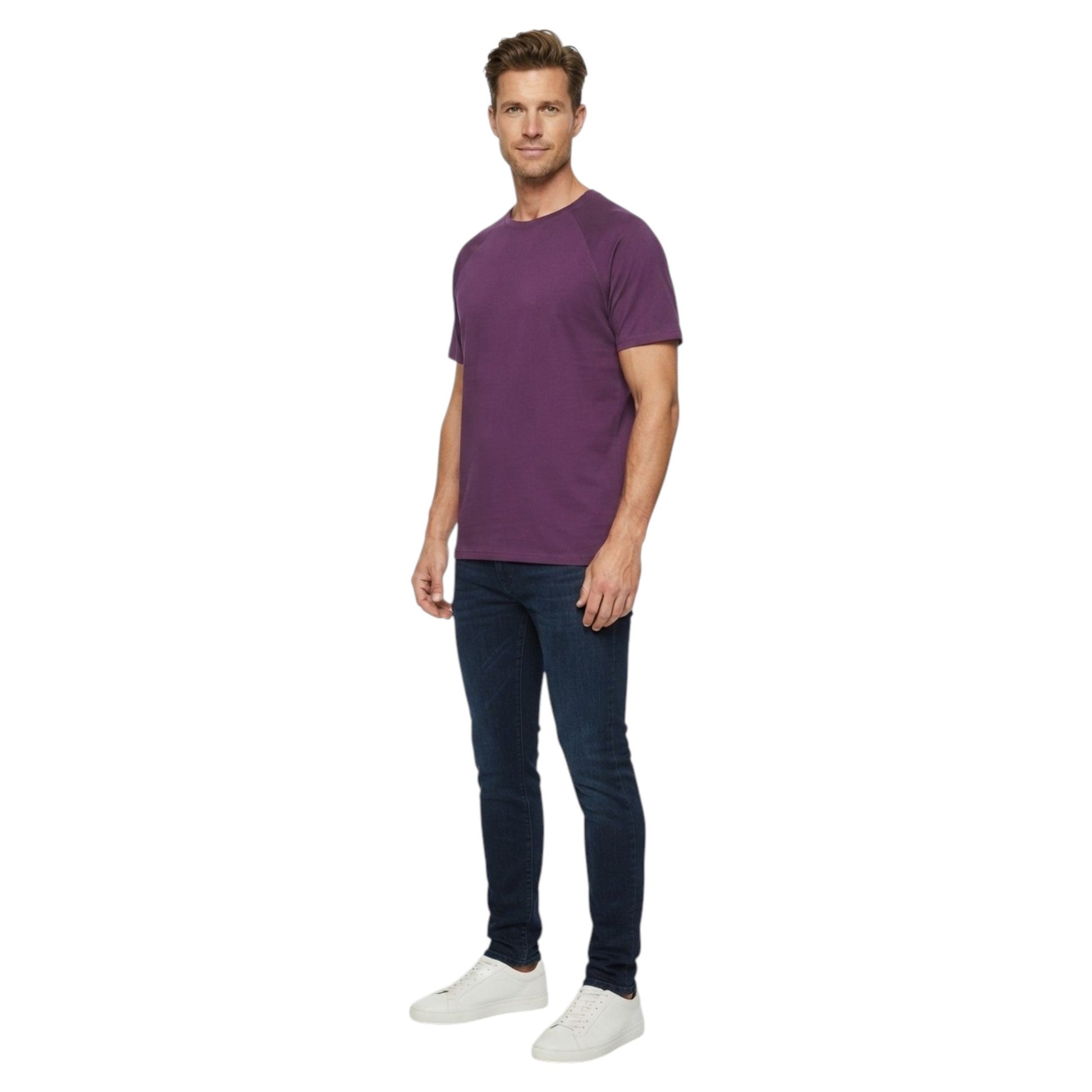 Men's Plain Solid Top,Dark Purple