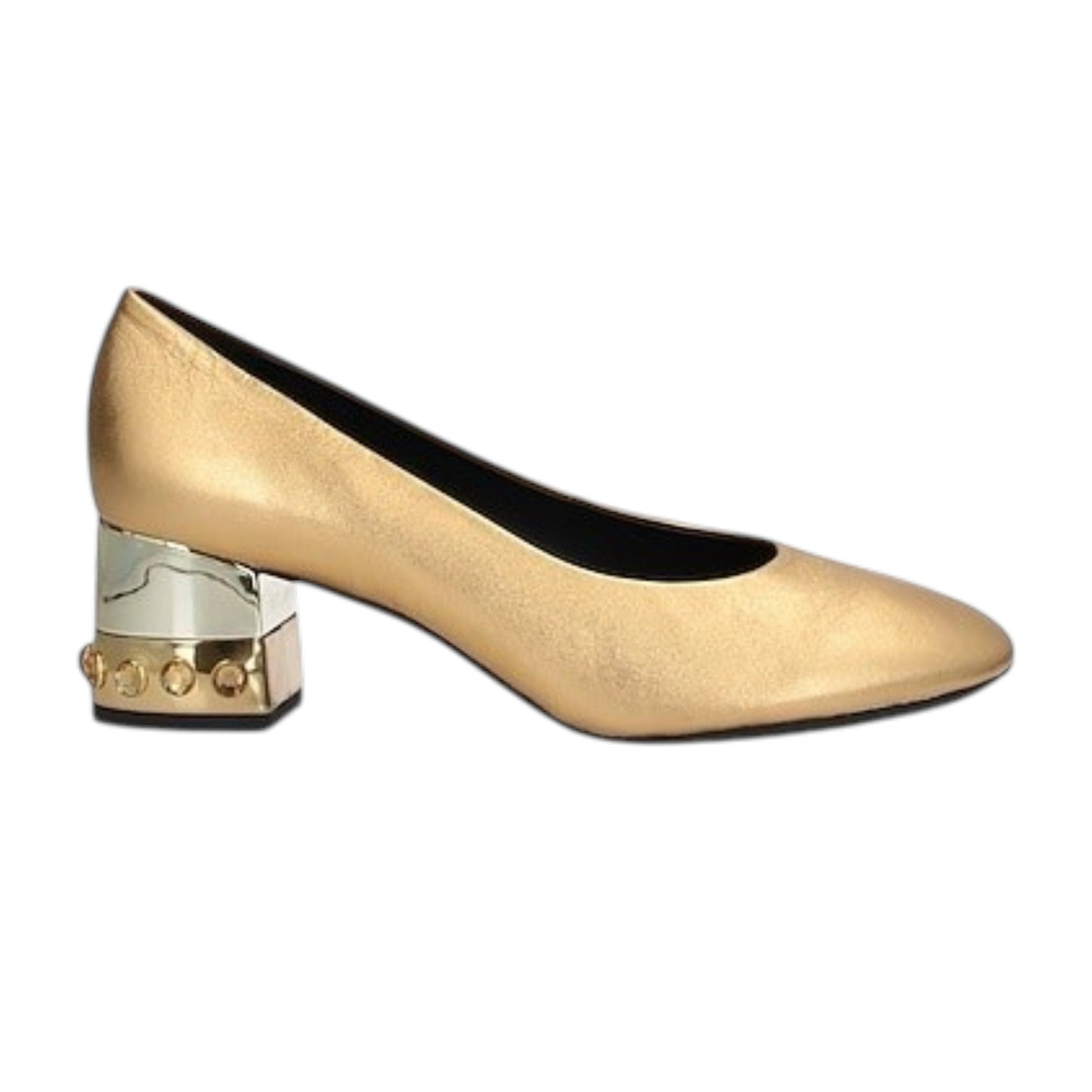 Women's Plain Heeled Shoes,Gold
