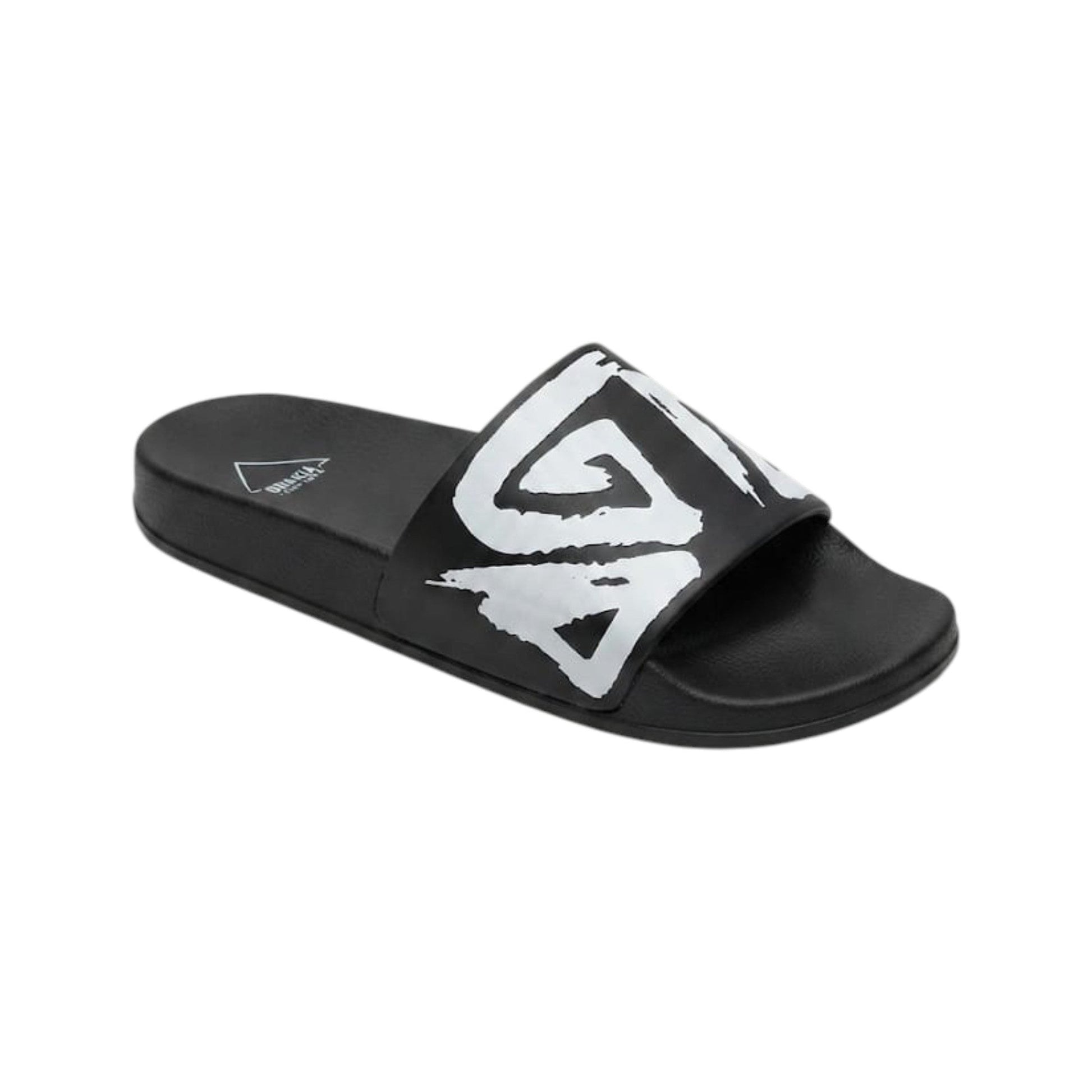 Women's Logo Patched Slippers,Black