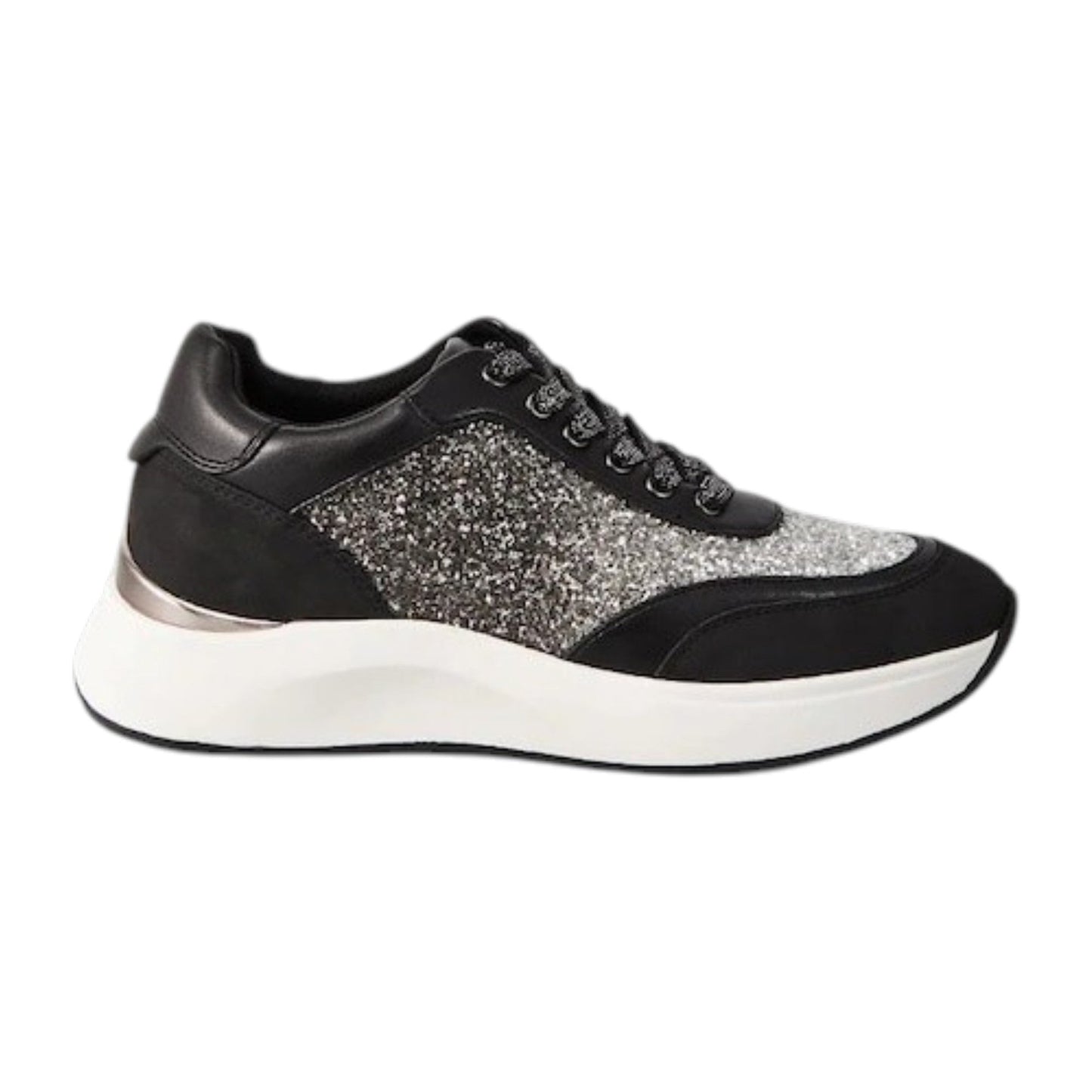Women's Sequin Glitter Shoes,Black/Silver