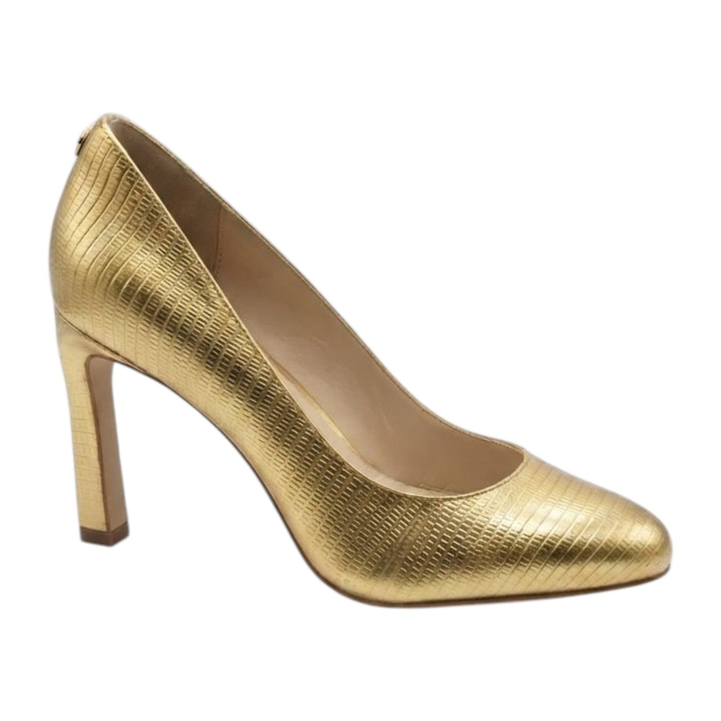 Women's Textured Heeled Shoes,Gold