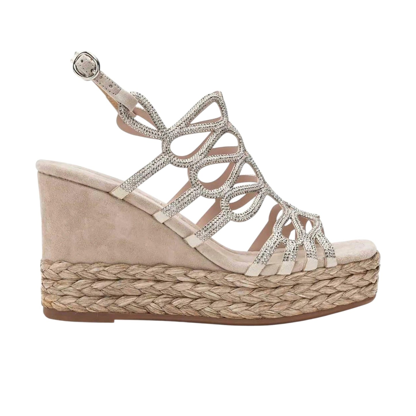 Women's Rhinestone Embellished Sandals,Dark Beige