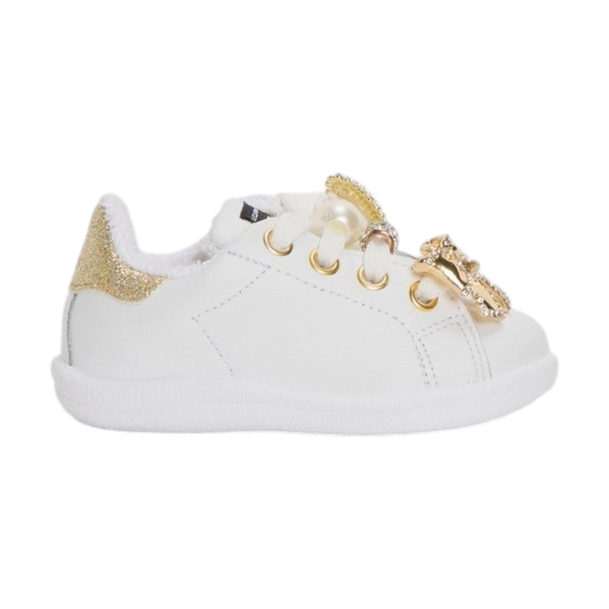 Kids Girl's Plain Shoes With Charm Bycast,White