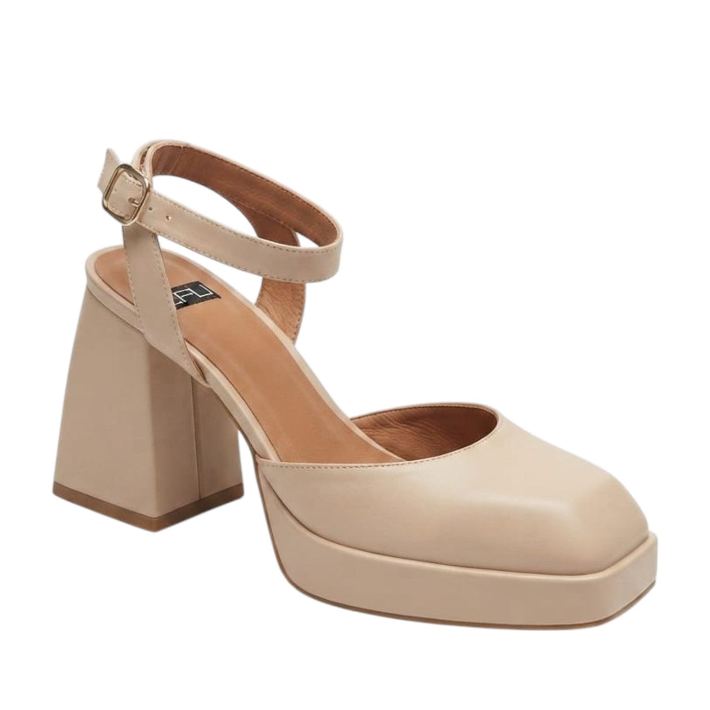 Women's Plain Heeled Shoes,Beige