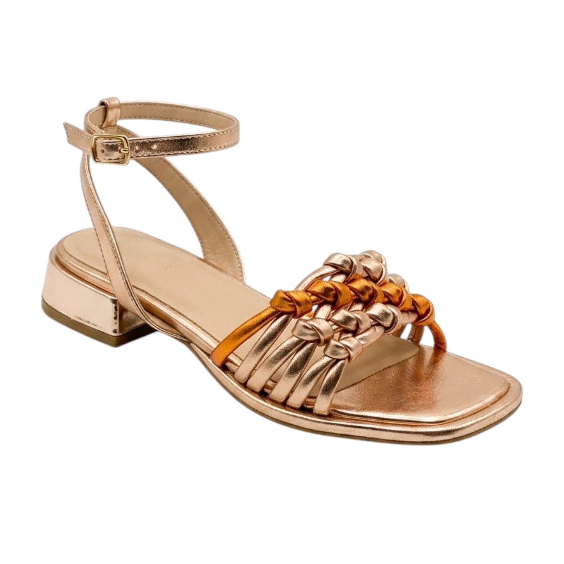Women's Braided Sandals,Rose Gold/Orange