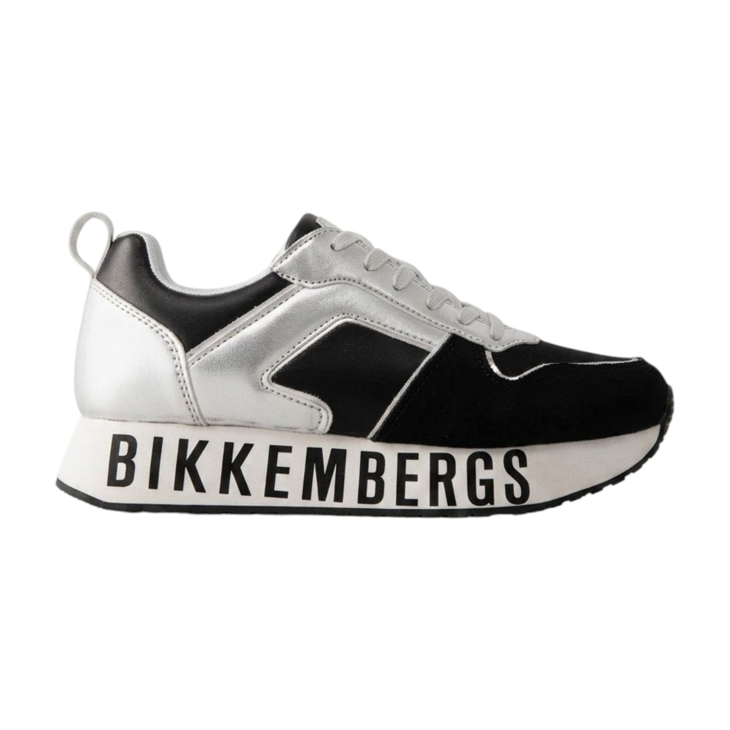 Women's Logo Patched Shoes,Black/Silver