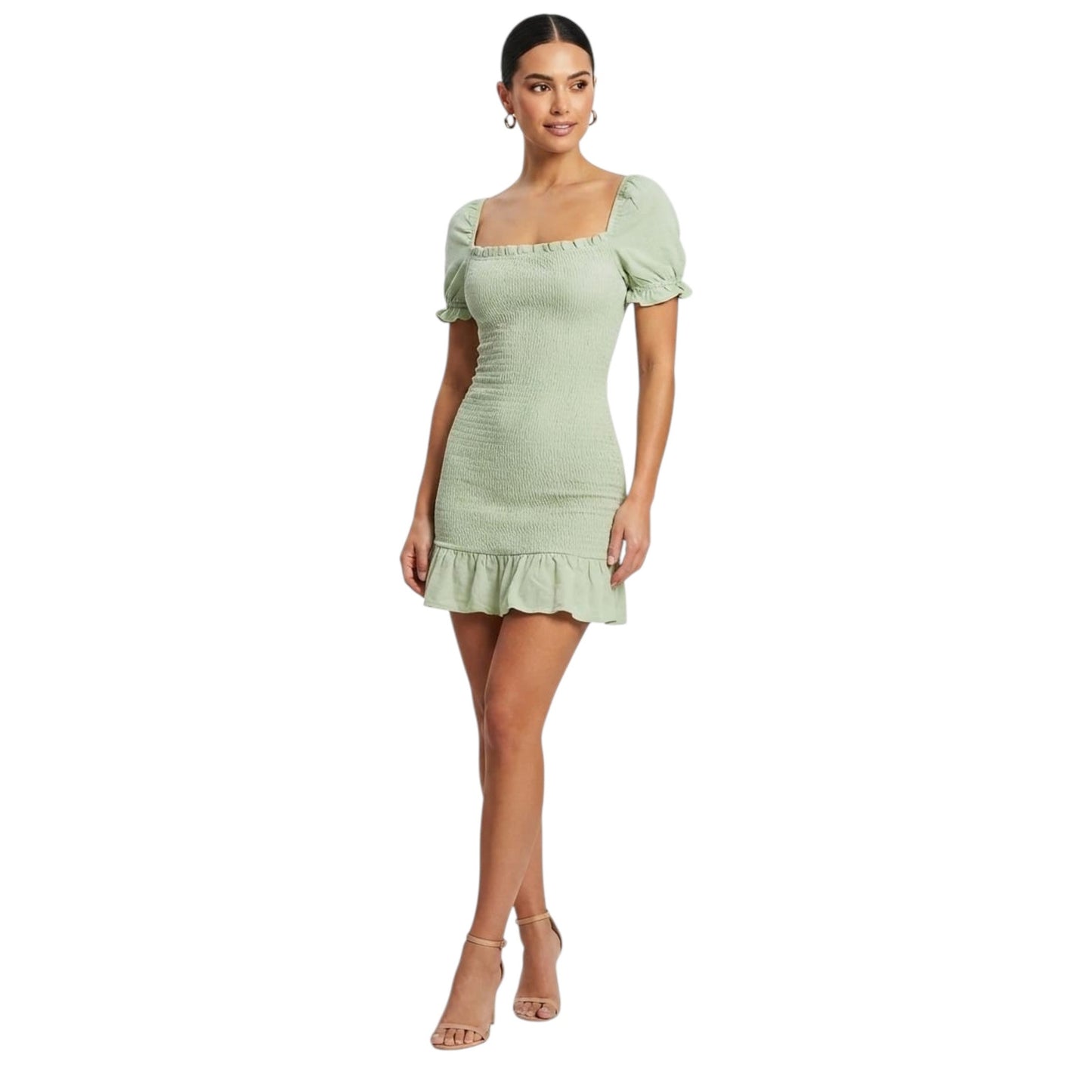 Women's Ribbed Dress,Green
