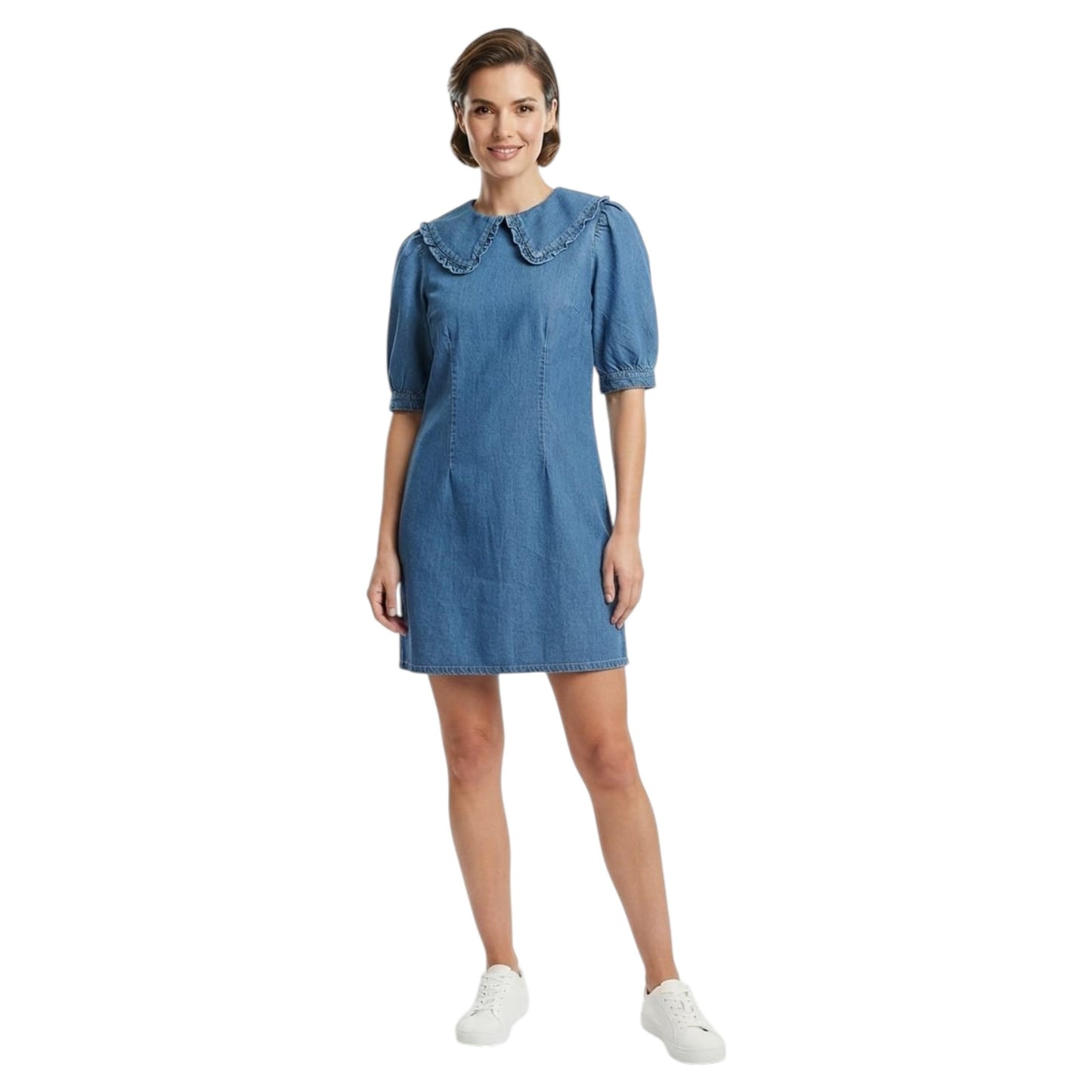 Women's Plain Denim Dress,Blue