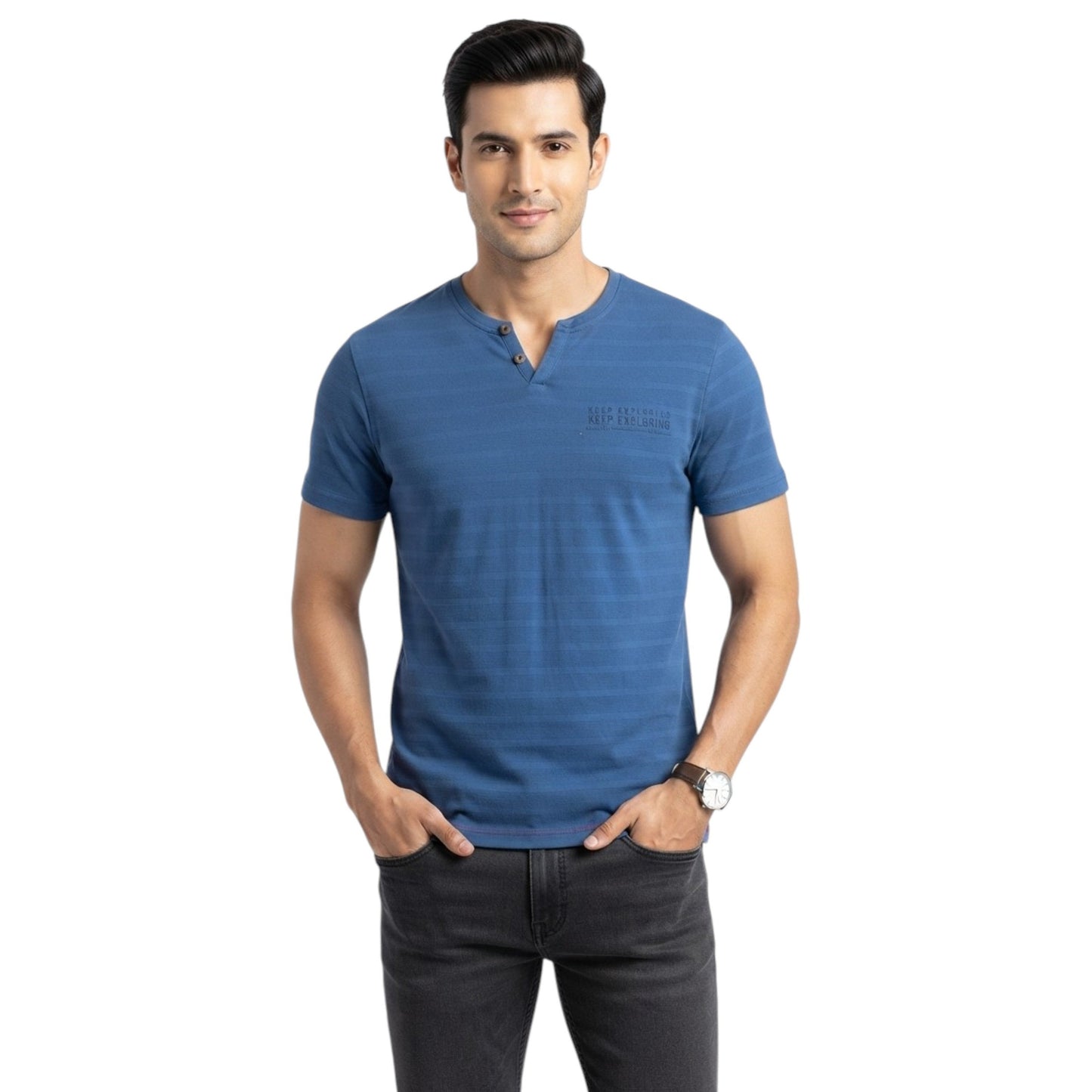 Men's Textured Top,Navy