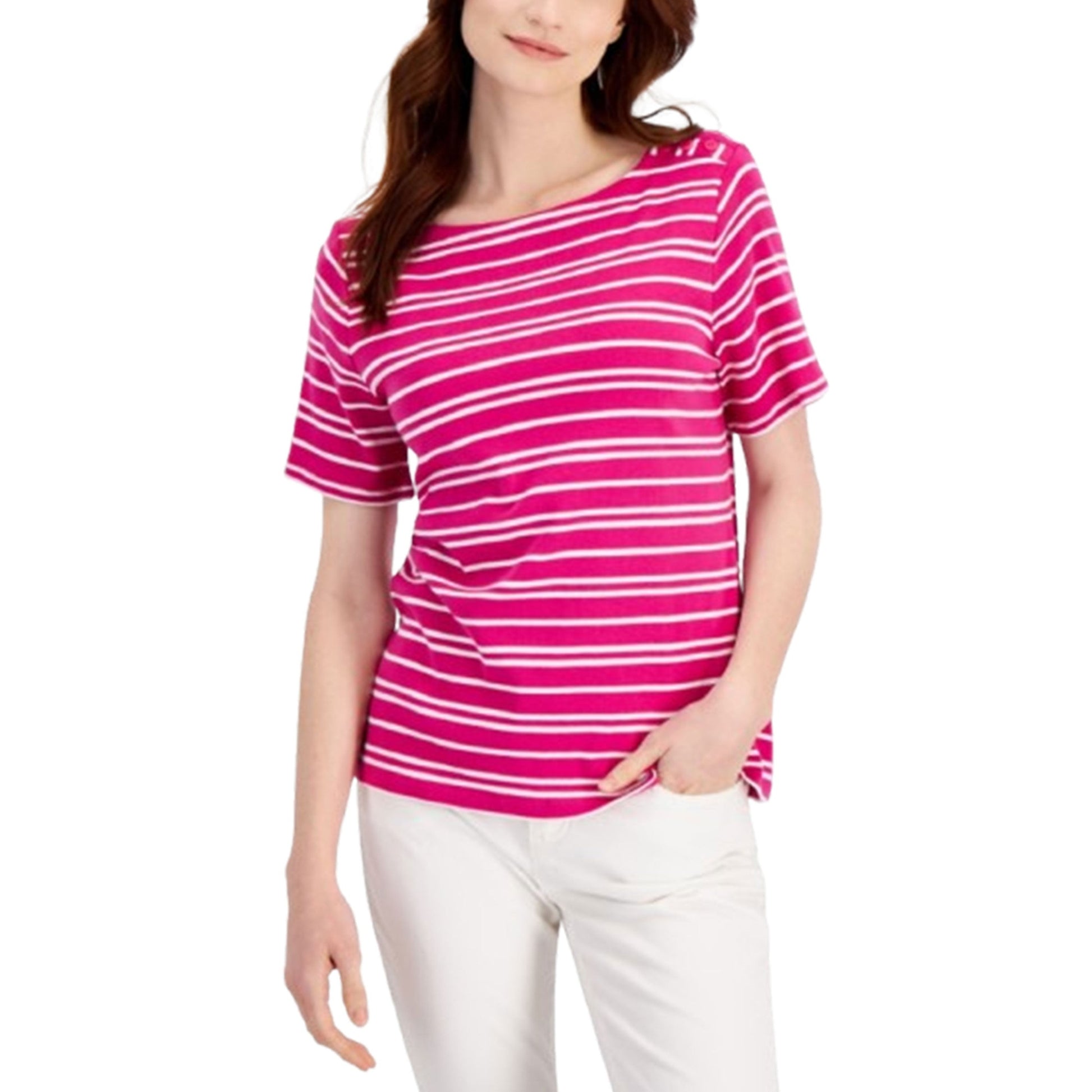 Women's Stripped Top,Pink