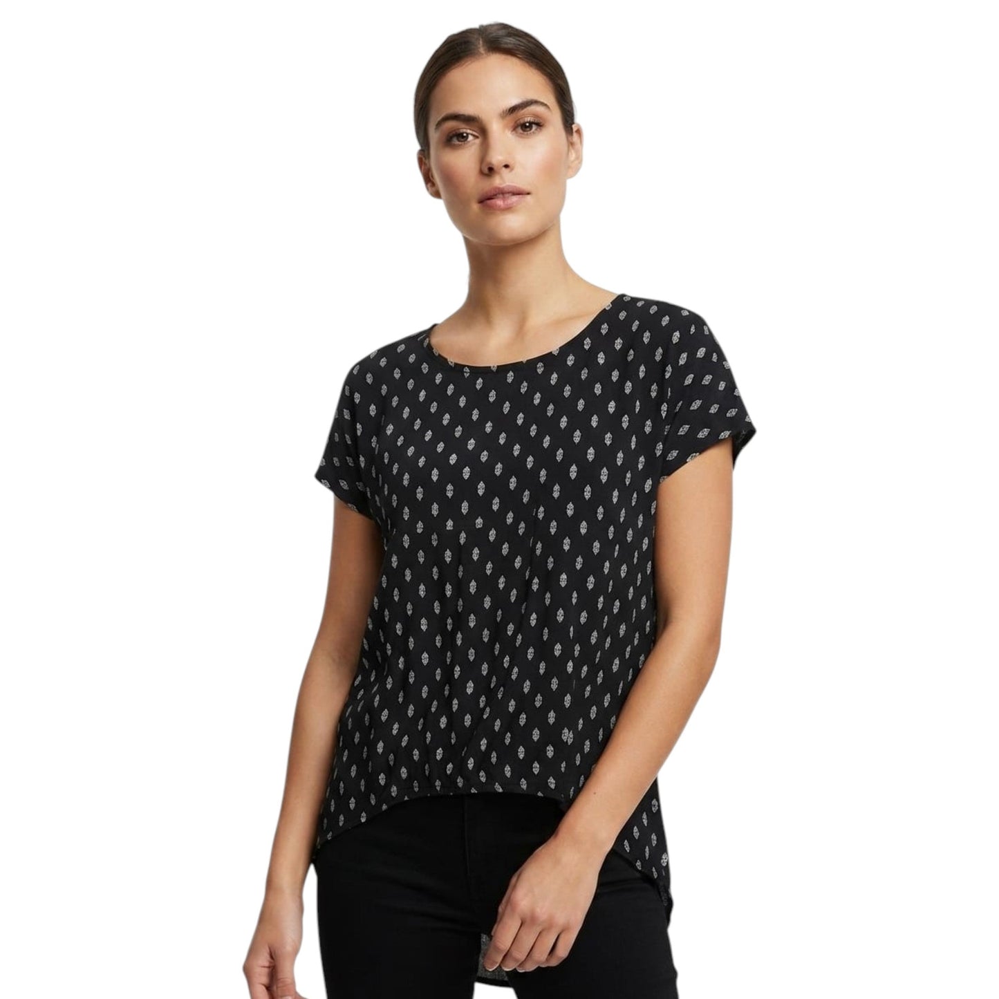 Women's Printed Top,Black