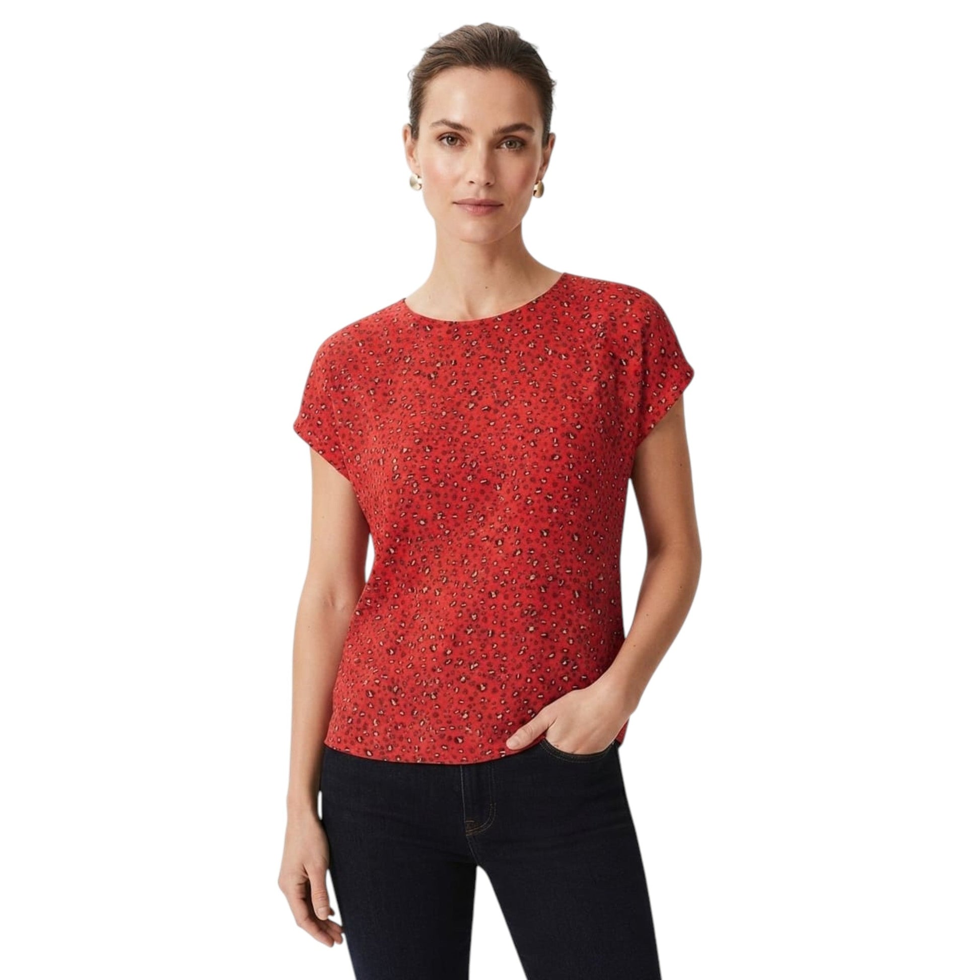 Women's Printed Top,Red
