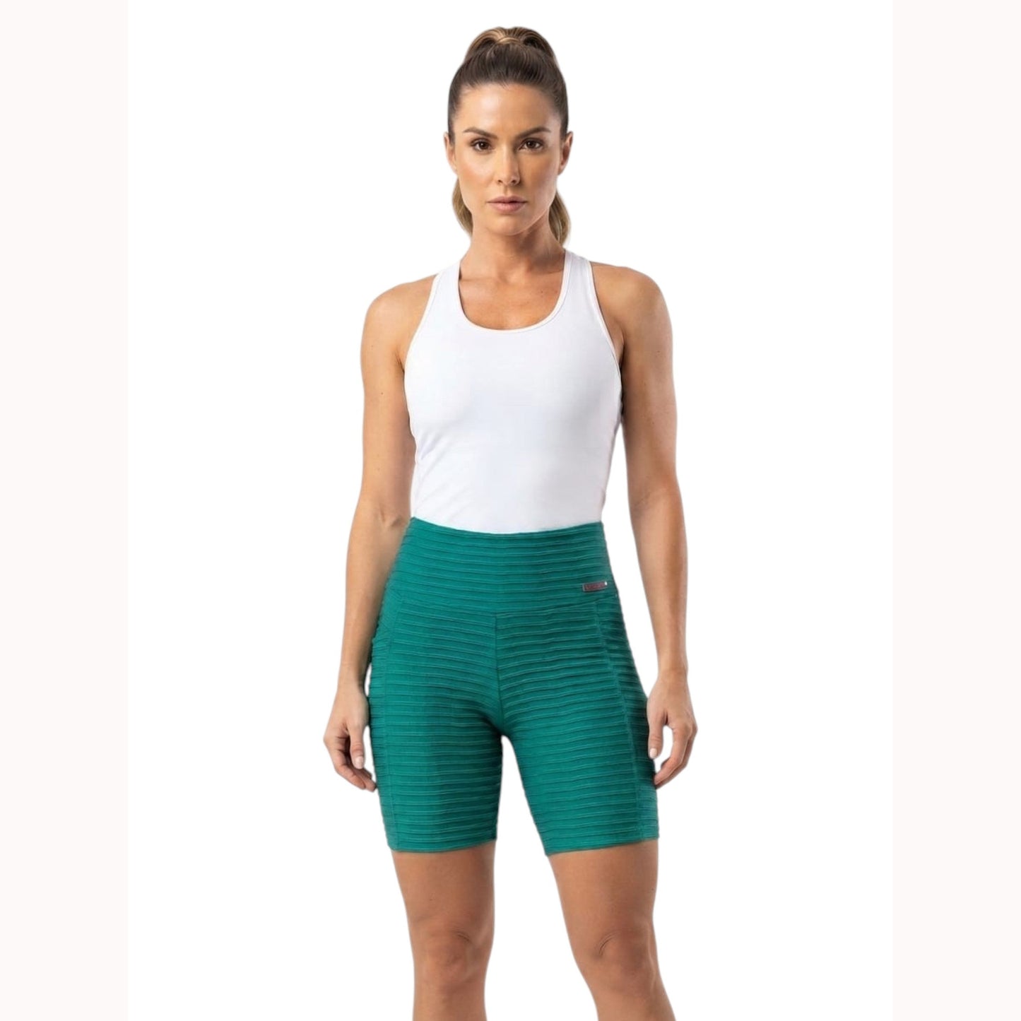Women's Textured Short Legging,Green
