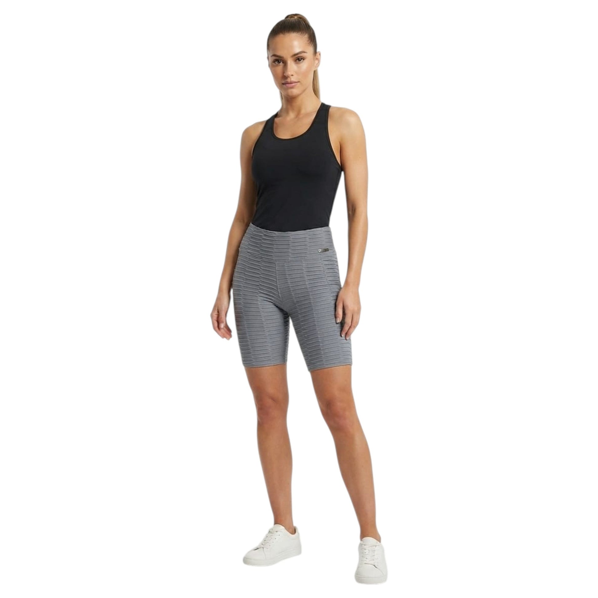 Women's Textured Short Legging,Grey