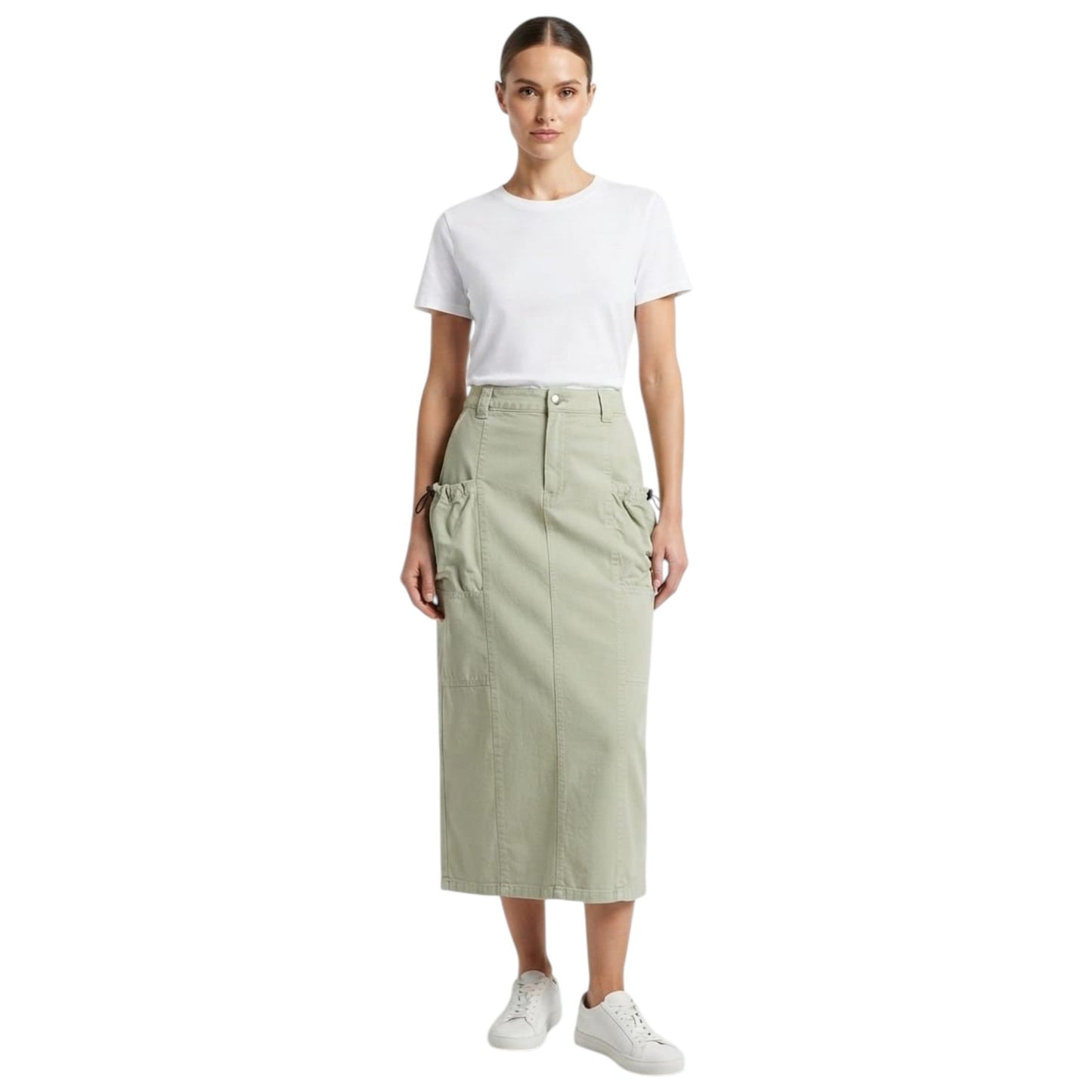 Women's Plain Skirt,Light Olive