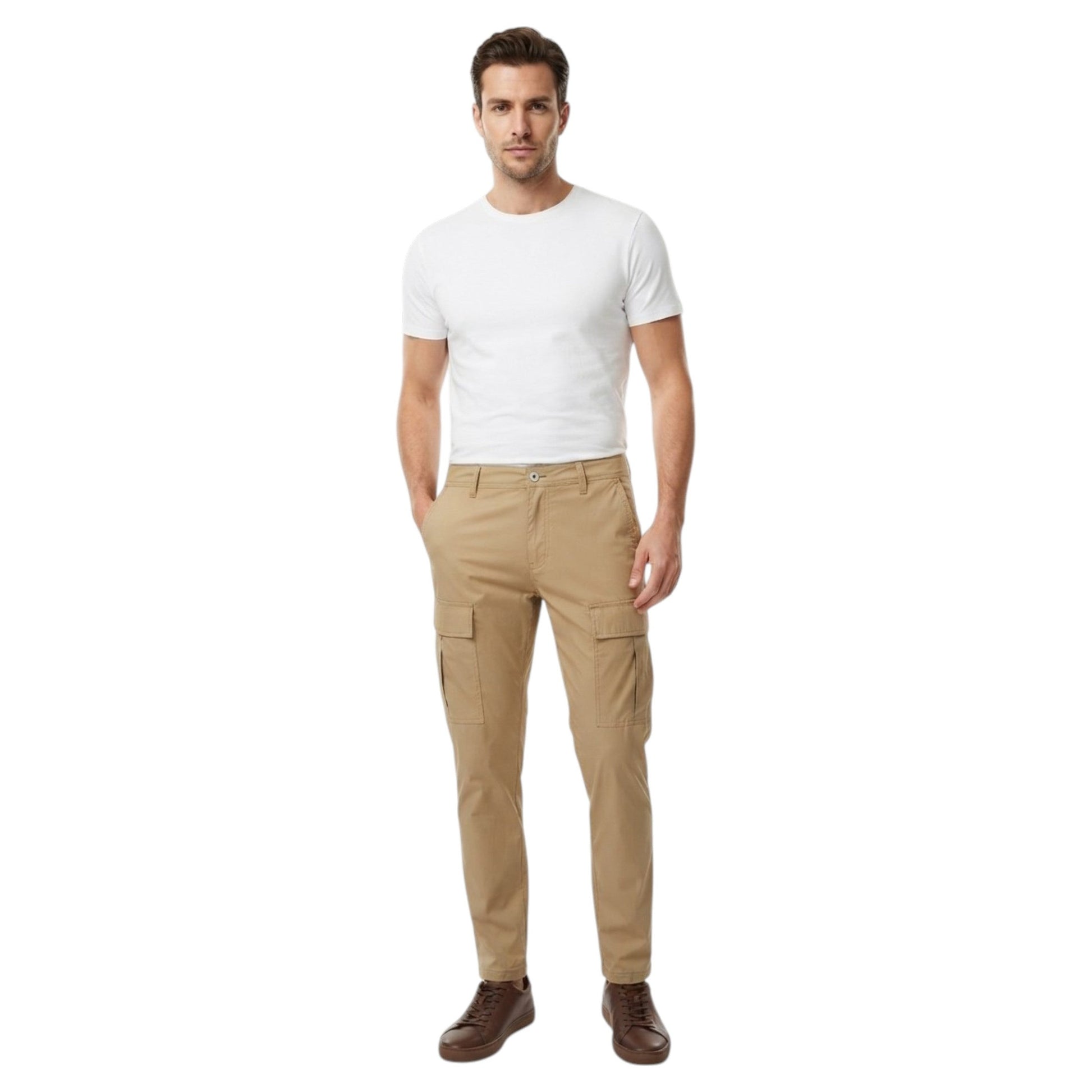 Men's Plain Pants,Beige