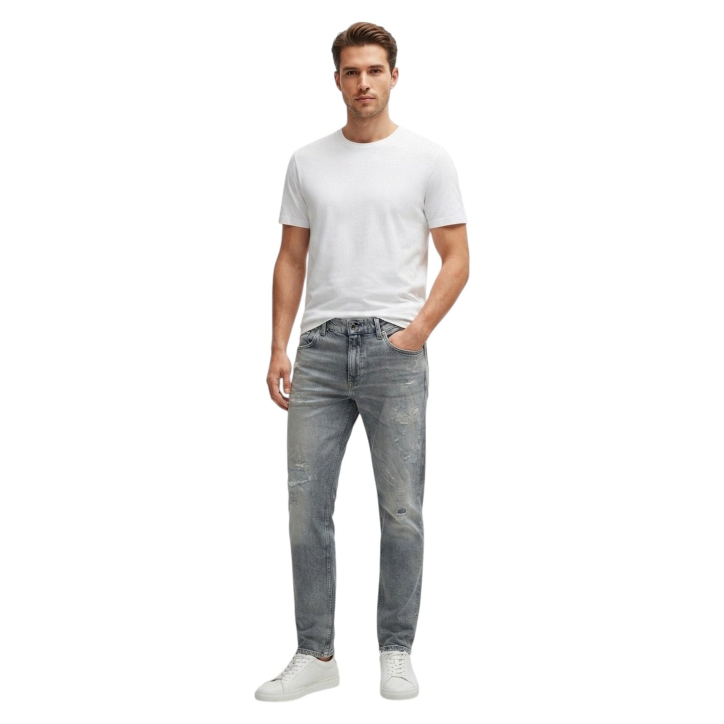 Men's Ripped Jeans,Grey
