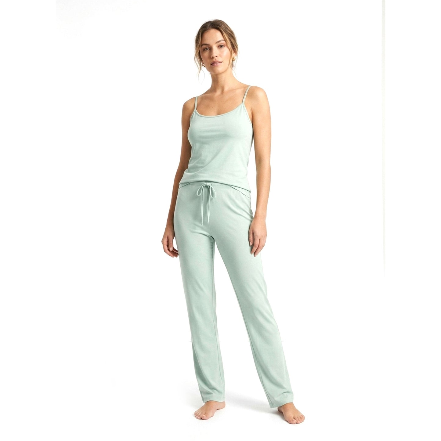 Women's Plain Solid Sleepwear Top,Mint Green