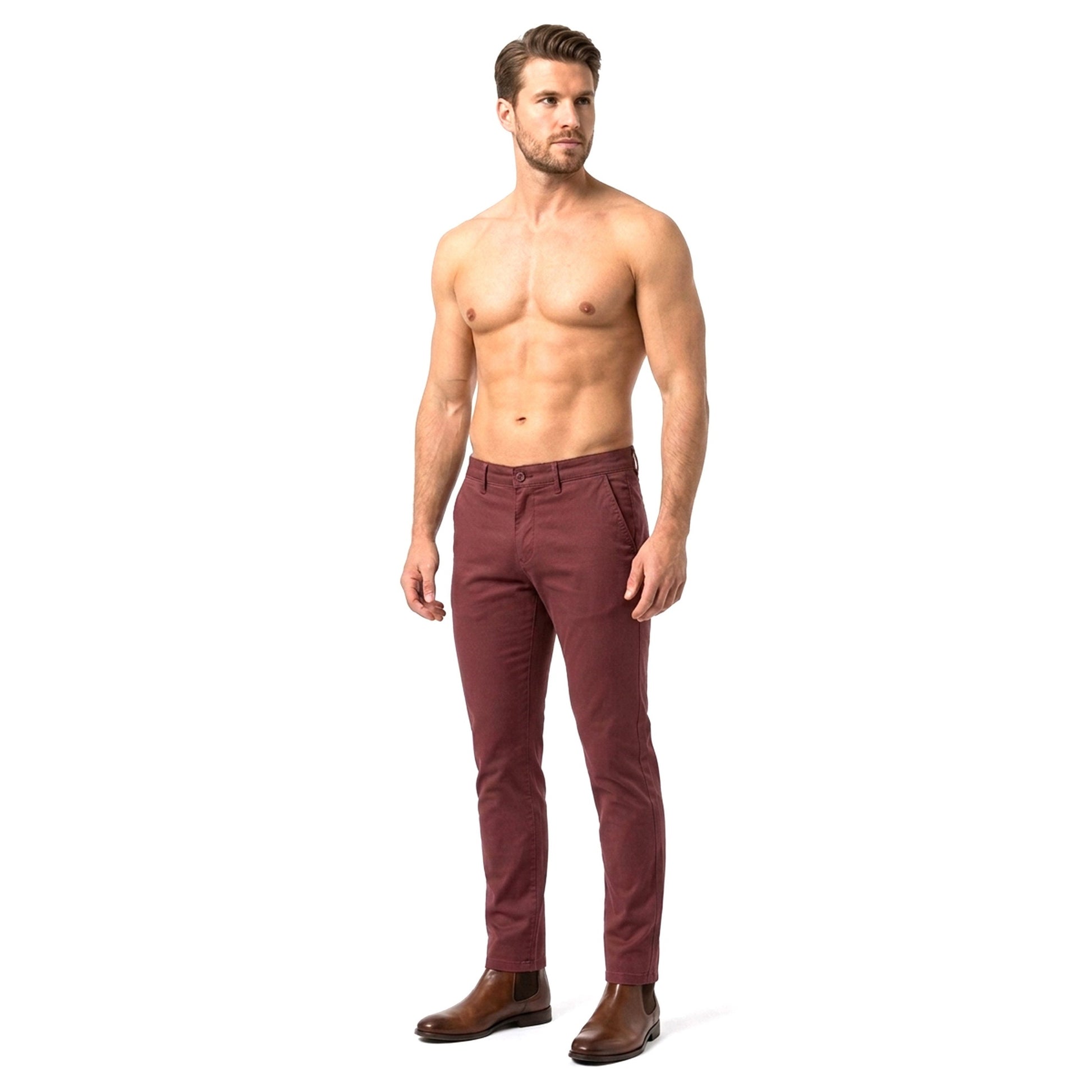 Men's Plain Solid Pant,Burgandy