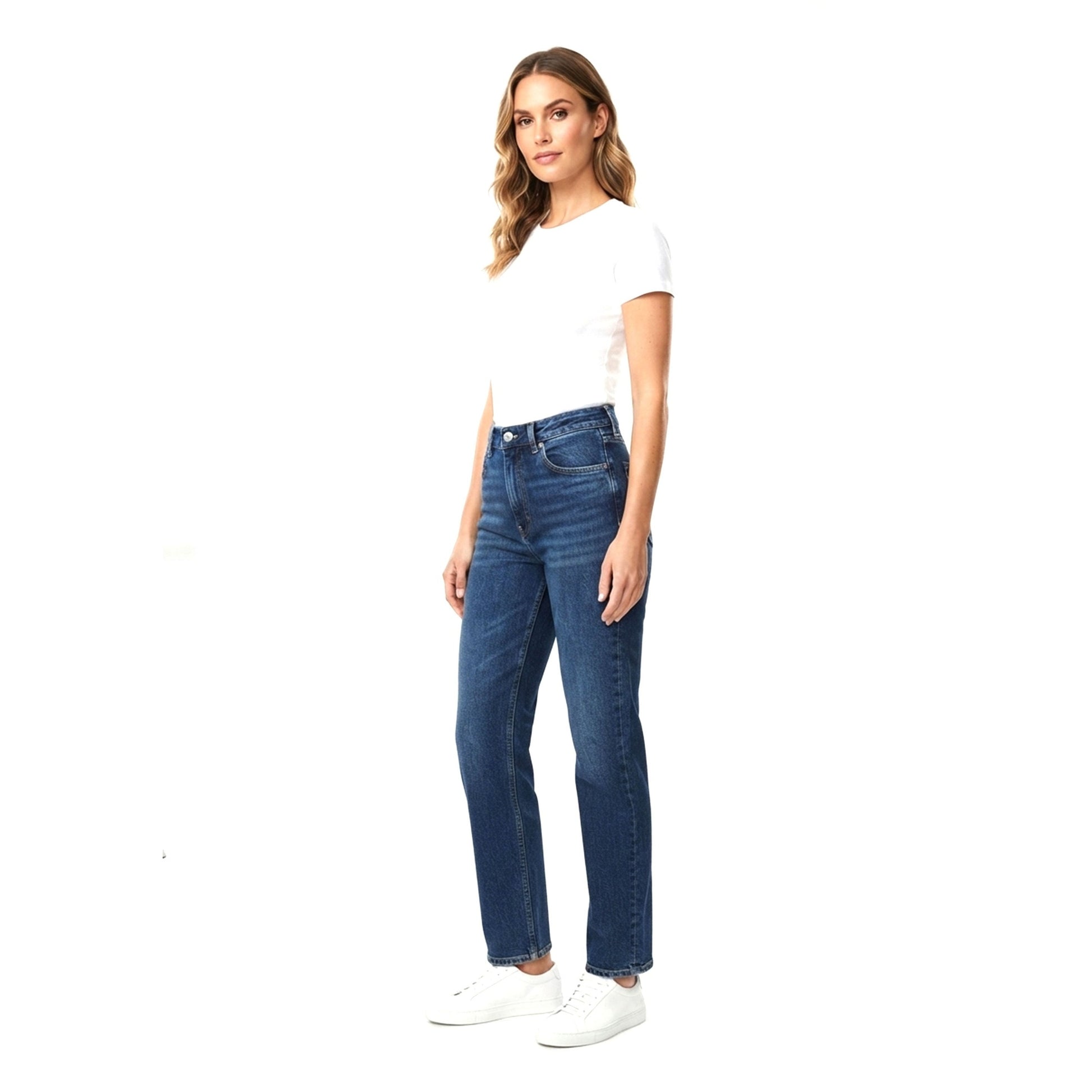 Women's Washed Jeans,Light Navy